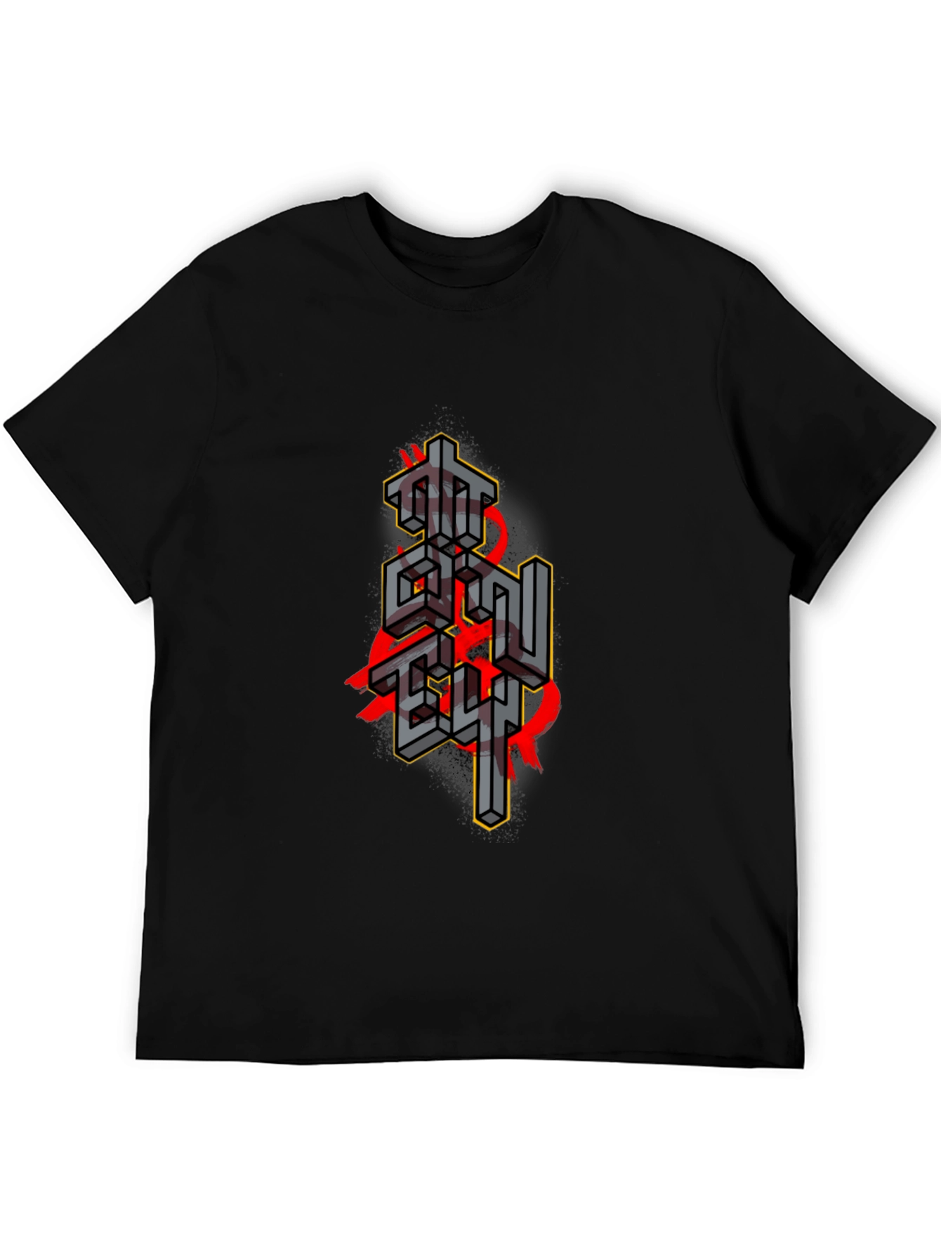 Black Abstract Graphic Print Black T-Shirt view 5