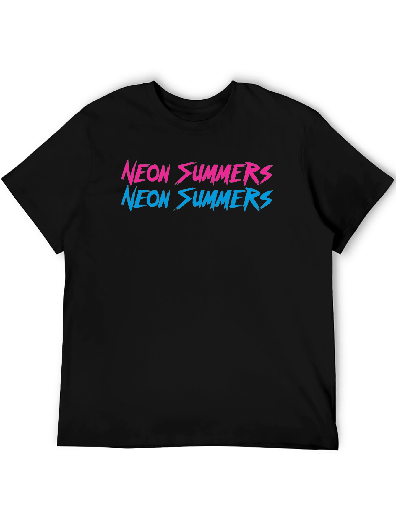 Black Neon Summers Graphic T-Shirt view 5
