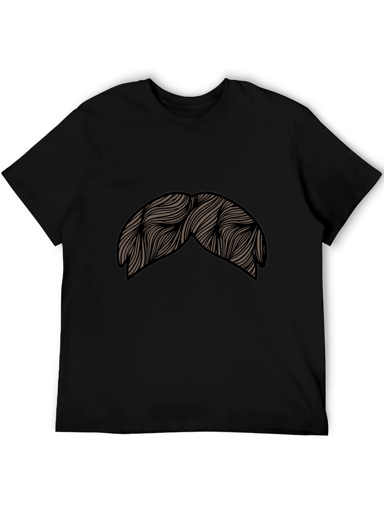 Black Novelty Mustache Graphic T-Shirt view 5