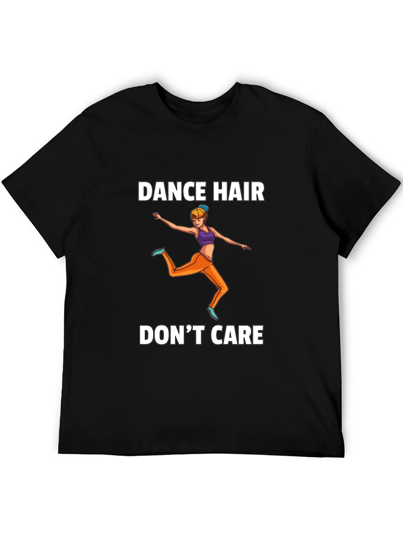 Black Dance Hair Don't Care Graphic Tee view 5