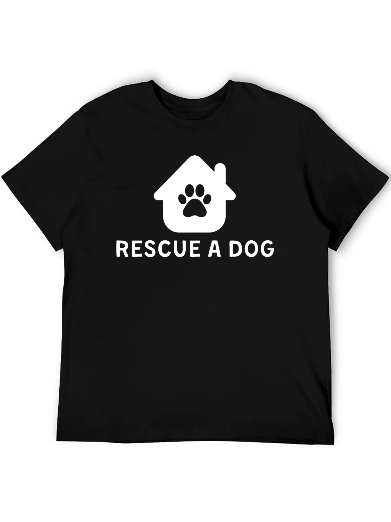 Black Rescue A Dog T-Shirt | Animal Lover Tee view 5