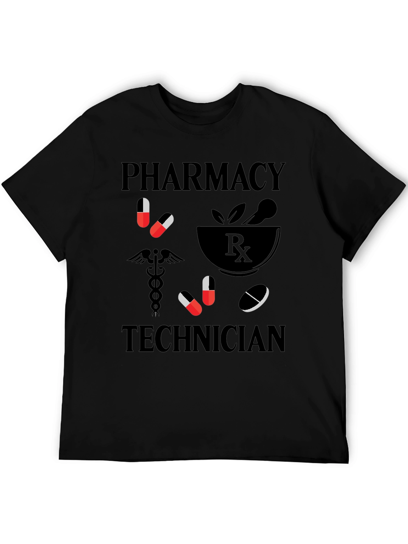 Black Pharmacy Technician Graphic Tee view 5