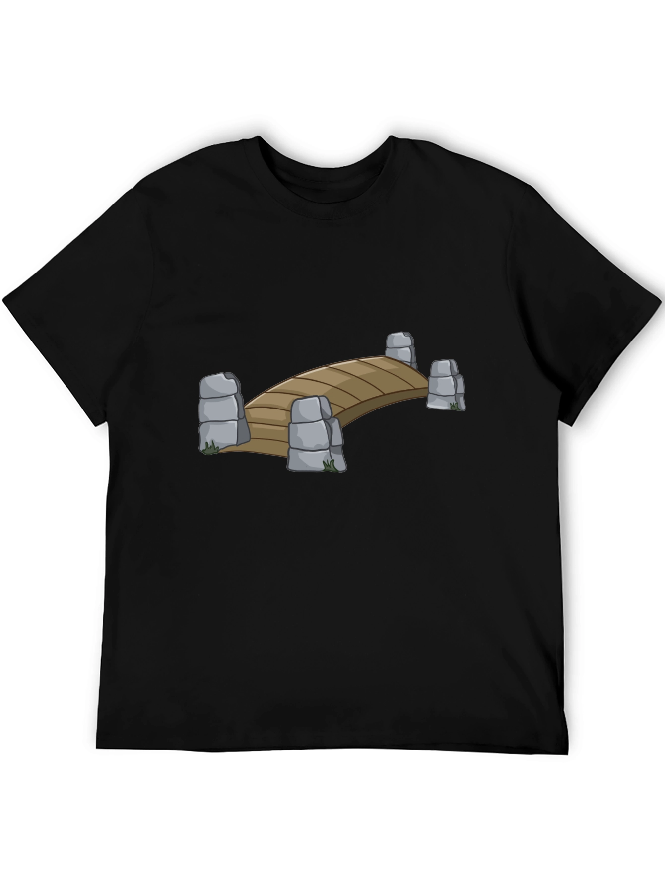 Black Bridge Graphic T-Shirt - Cool Cartoon Design view 5