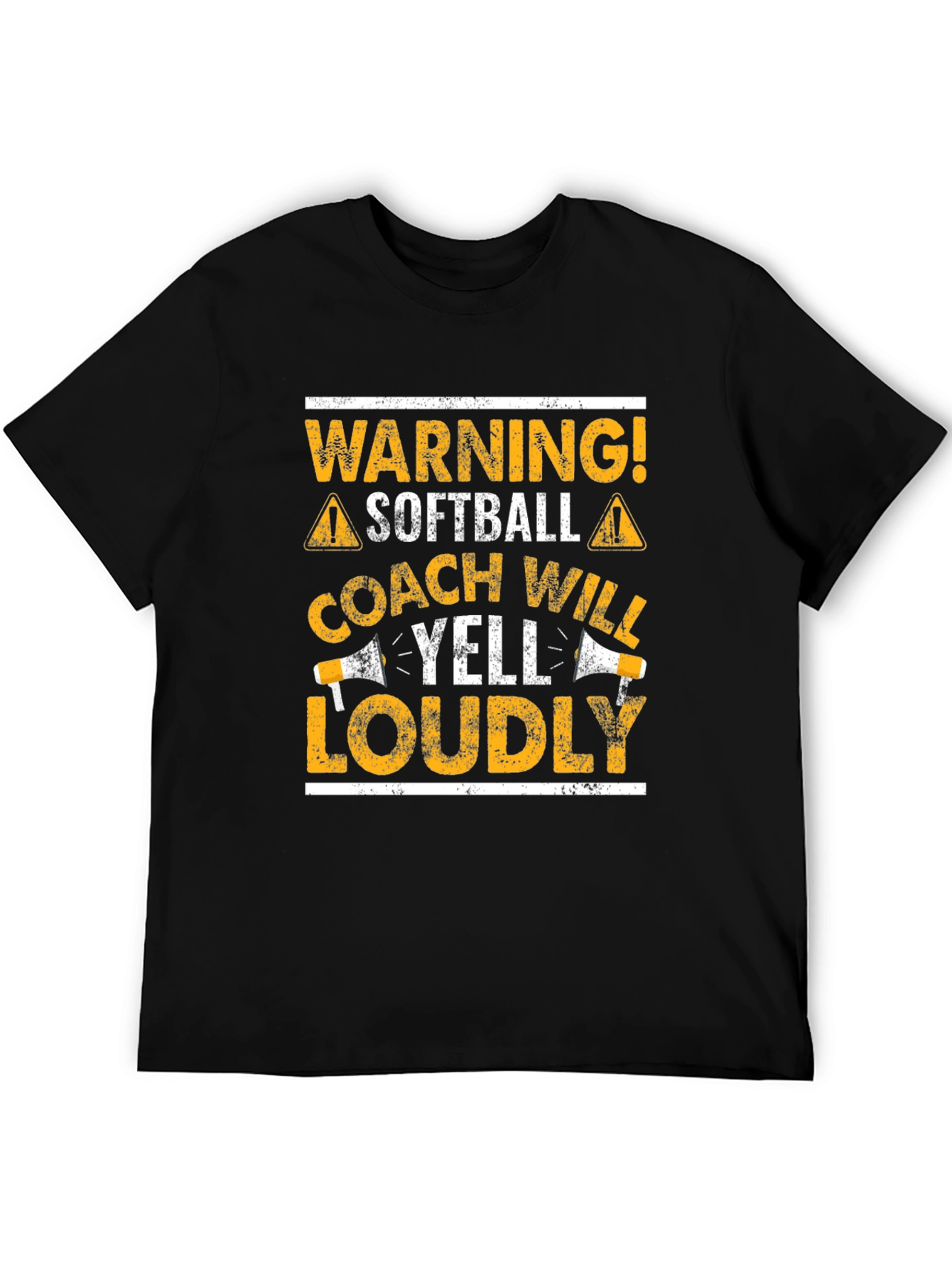 Black Warning Softball Coach Graphic T-Shirt view 5