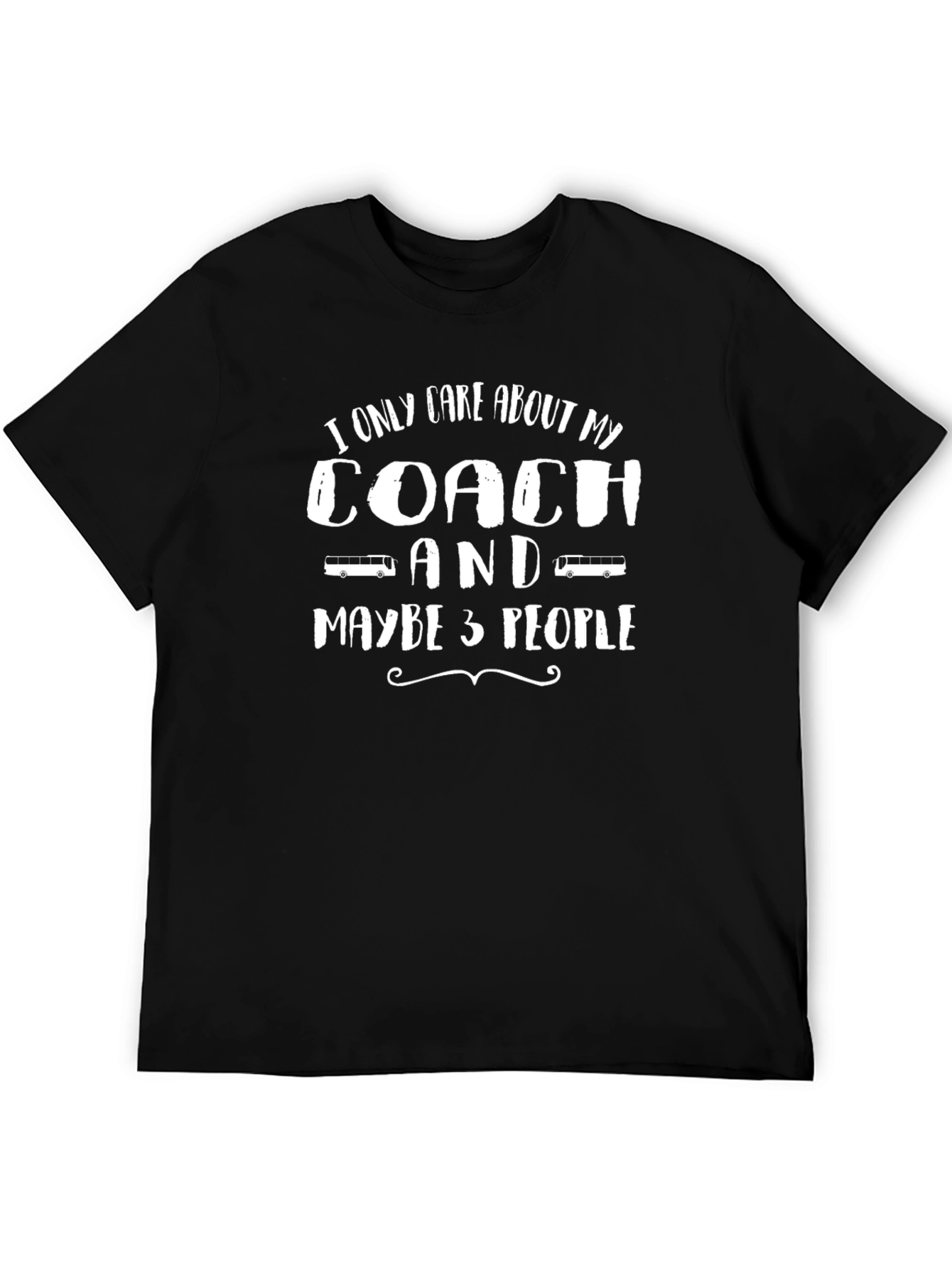 Black Coach & Maybe 3 People T-Shirt - Black Cotton Tee view 5