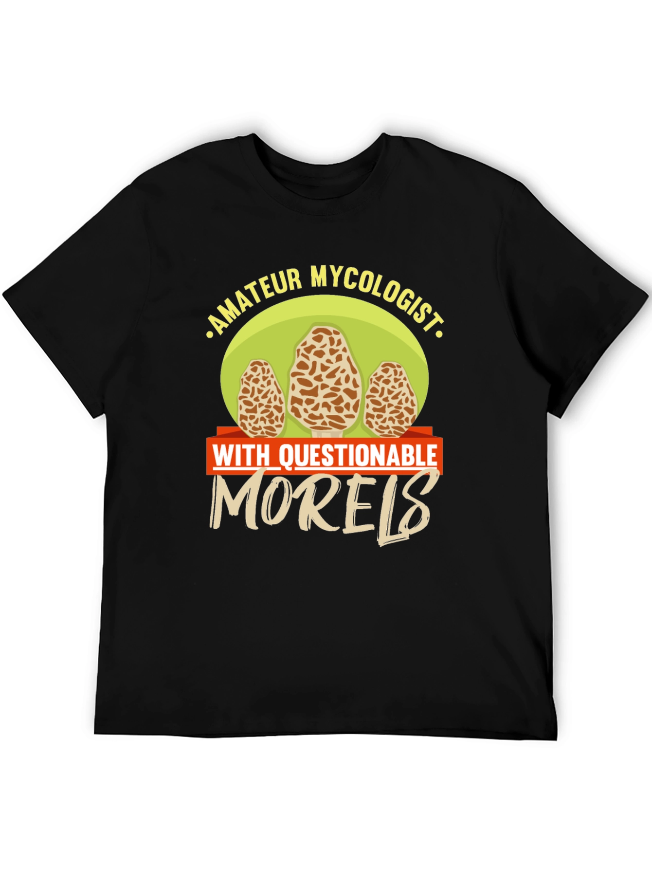 Black Amateur Mycologist Morels Funny T-Shirt view 5
