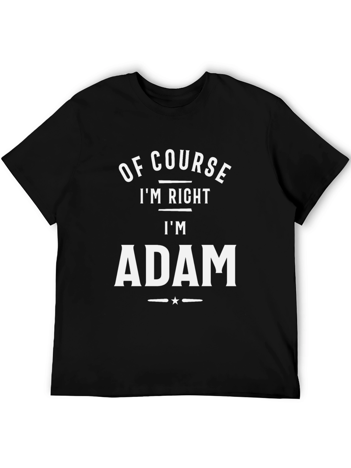 Black Of Course I'm Right I'm Adam T-Shirt view 5