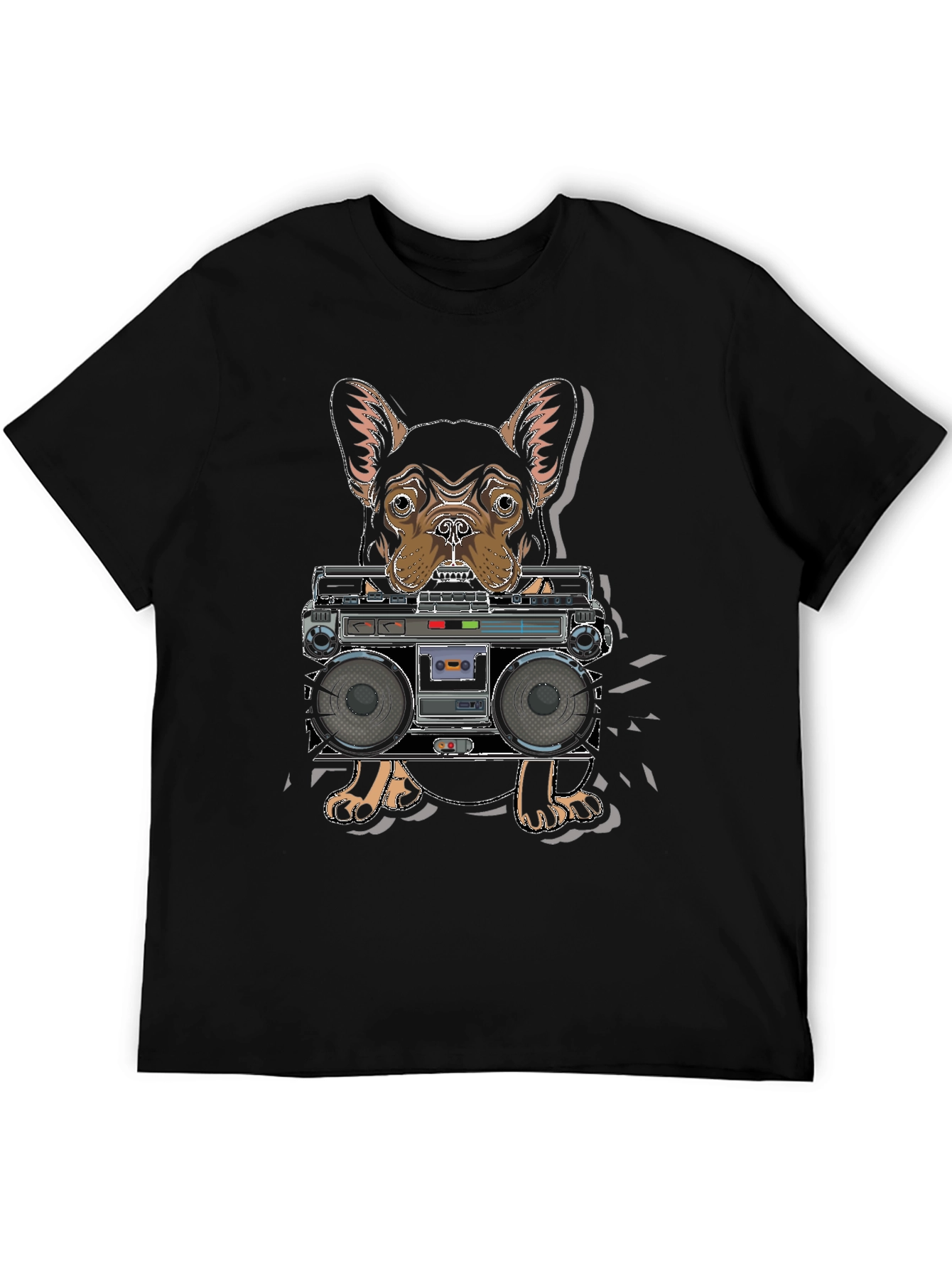 Black Dog with Boombox Graphic T-Shirt view 5