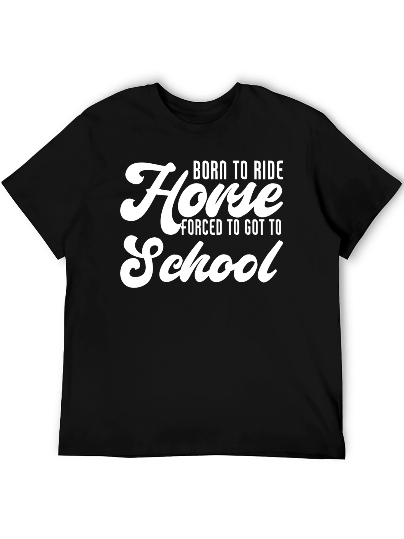 Black Born to Ride Horse T-Shirt view 5