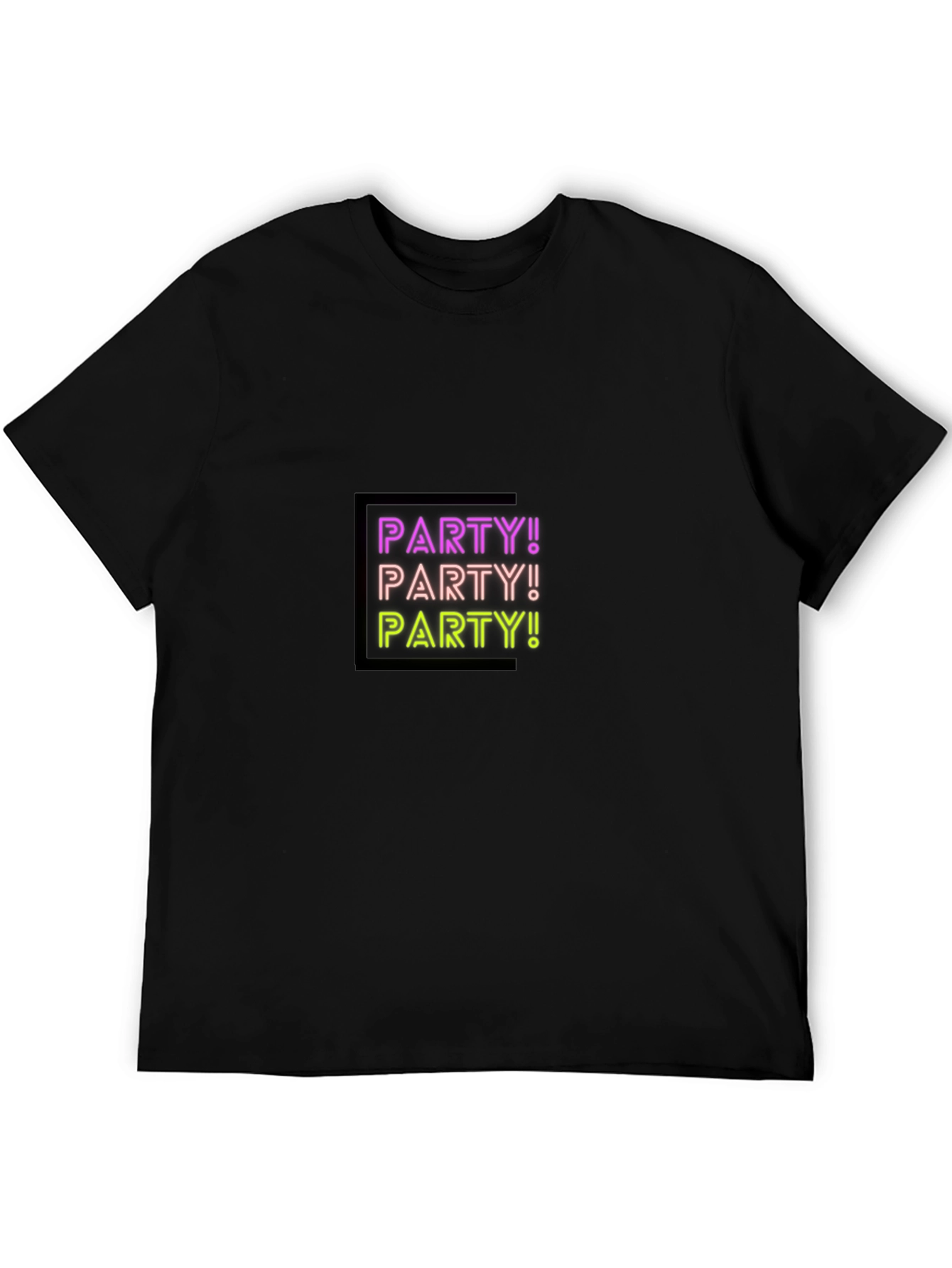 Black Party Neon Graphic Black T-Shirt view 5