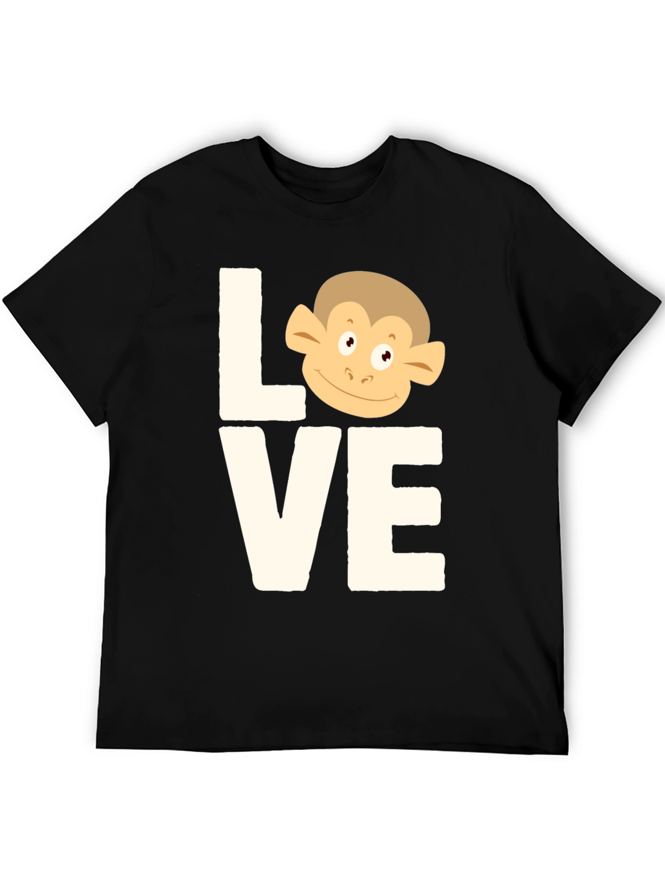 Black Love Monkey T-Shirt - Cute Graphic Tee view 5