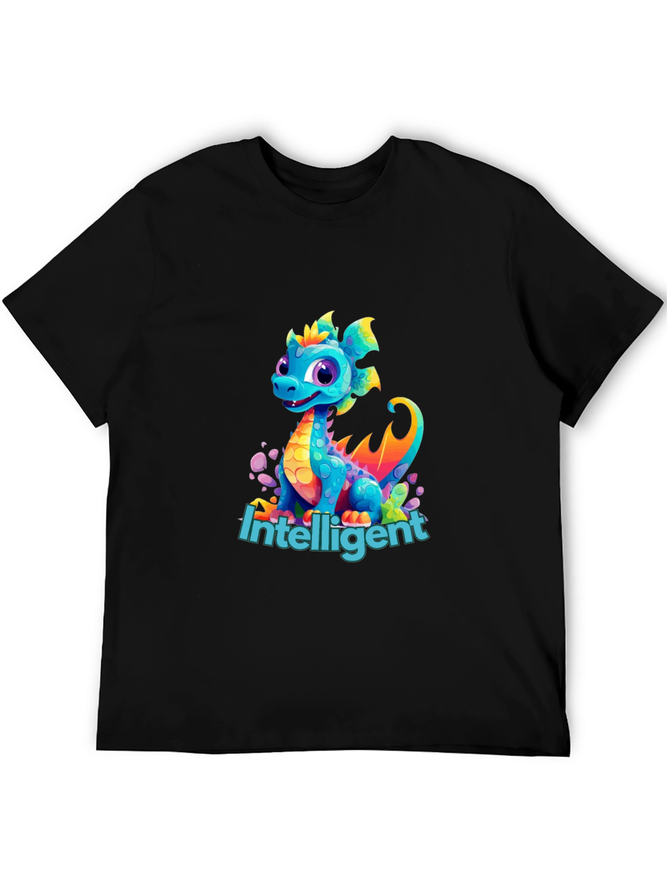 Black Intelligent Dragon Graphic Tee view 5