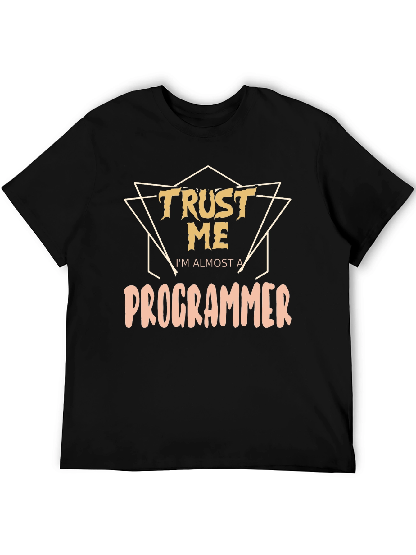 Black Trust Me I'm Almost A Programmer Graphic Tee view 5