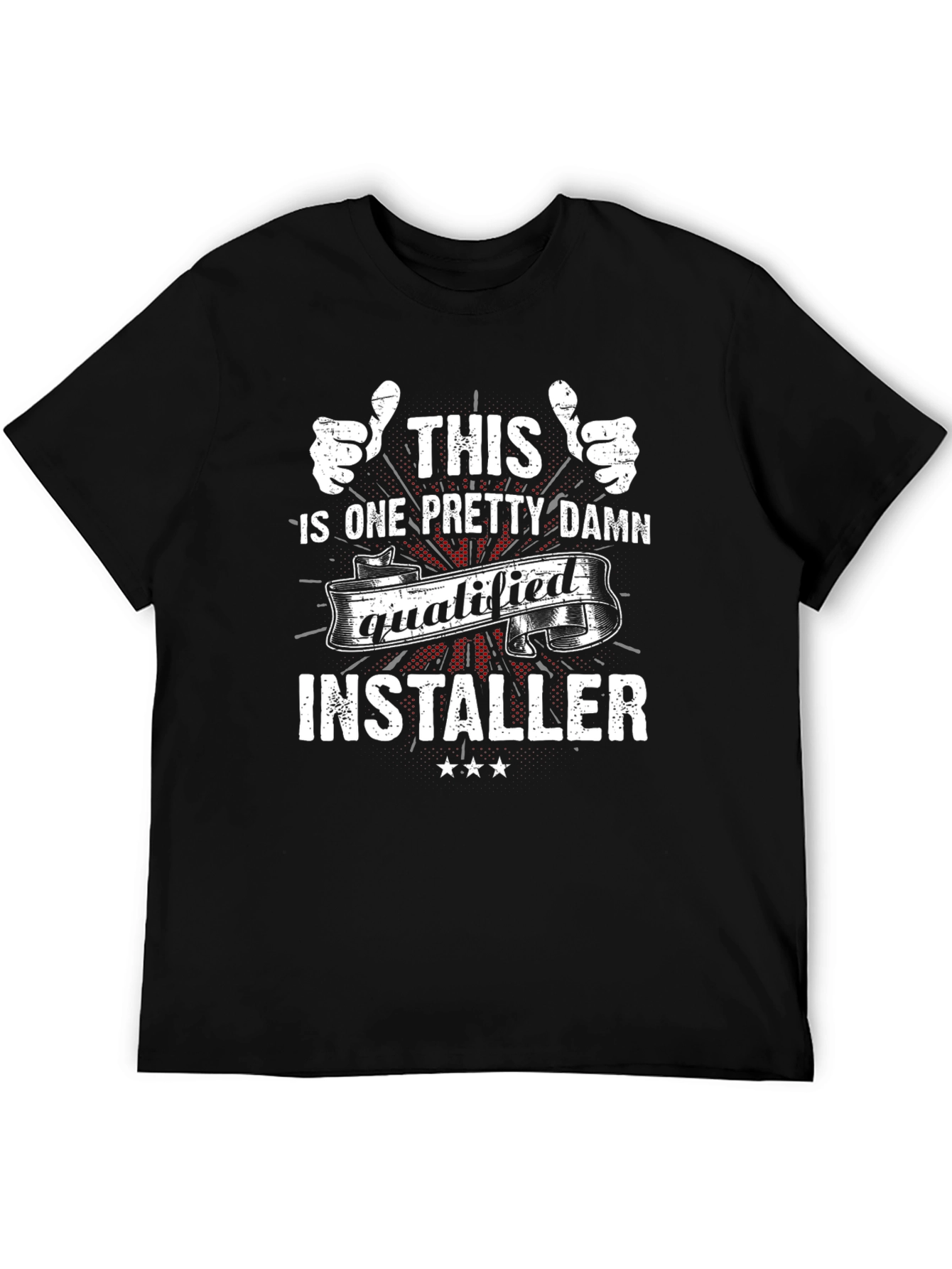 Black Qualified Installer Graphic Tee - Funny Job Pride Shirt view 5
