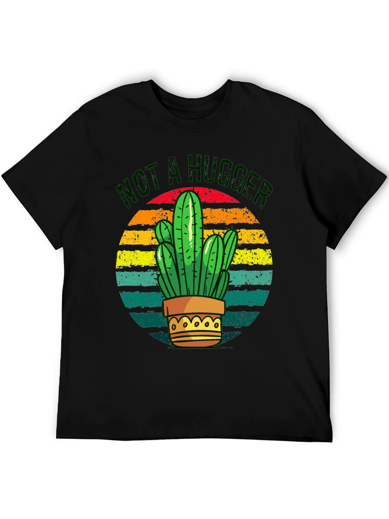 Black Not a Hugger Cactus Graphic Tee view 5