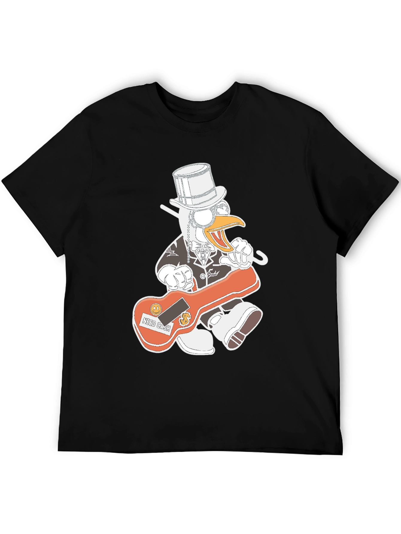 Black Duck Needs Cash T-Shirt - Funny Cartoon Graphic Tee view 5