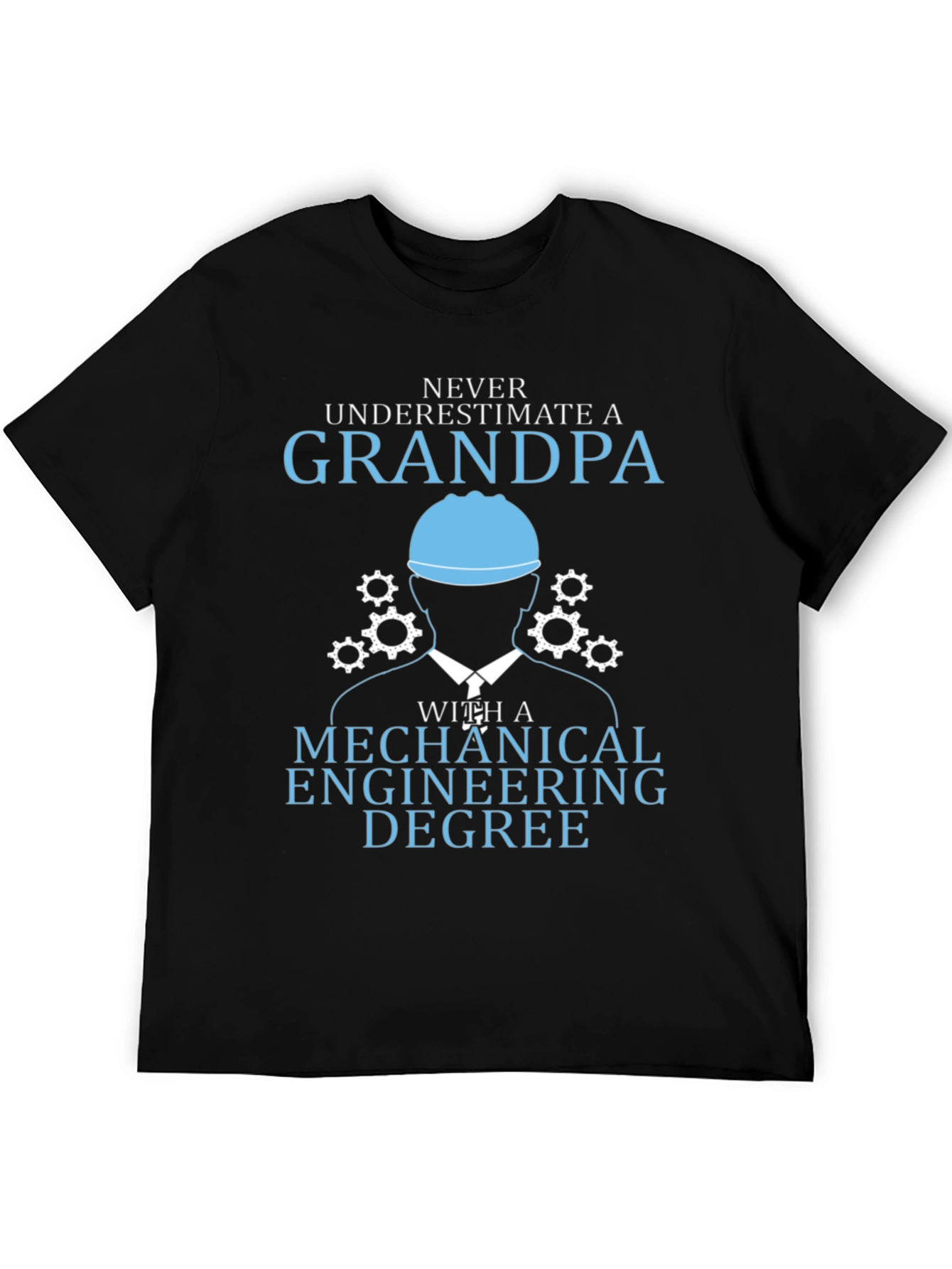 Black Mechanical Engineering Grandpa T-Shirt view 5
