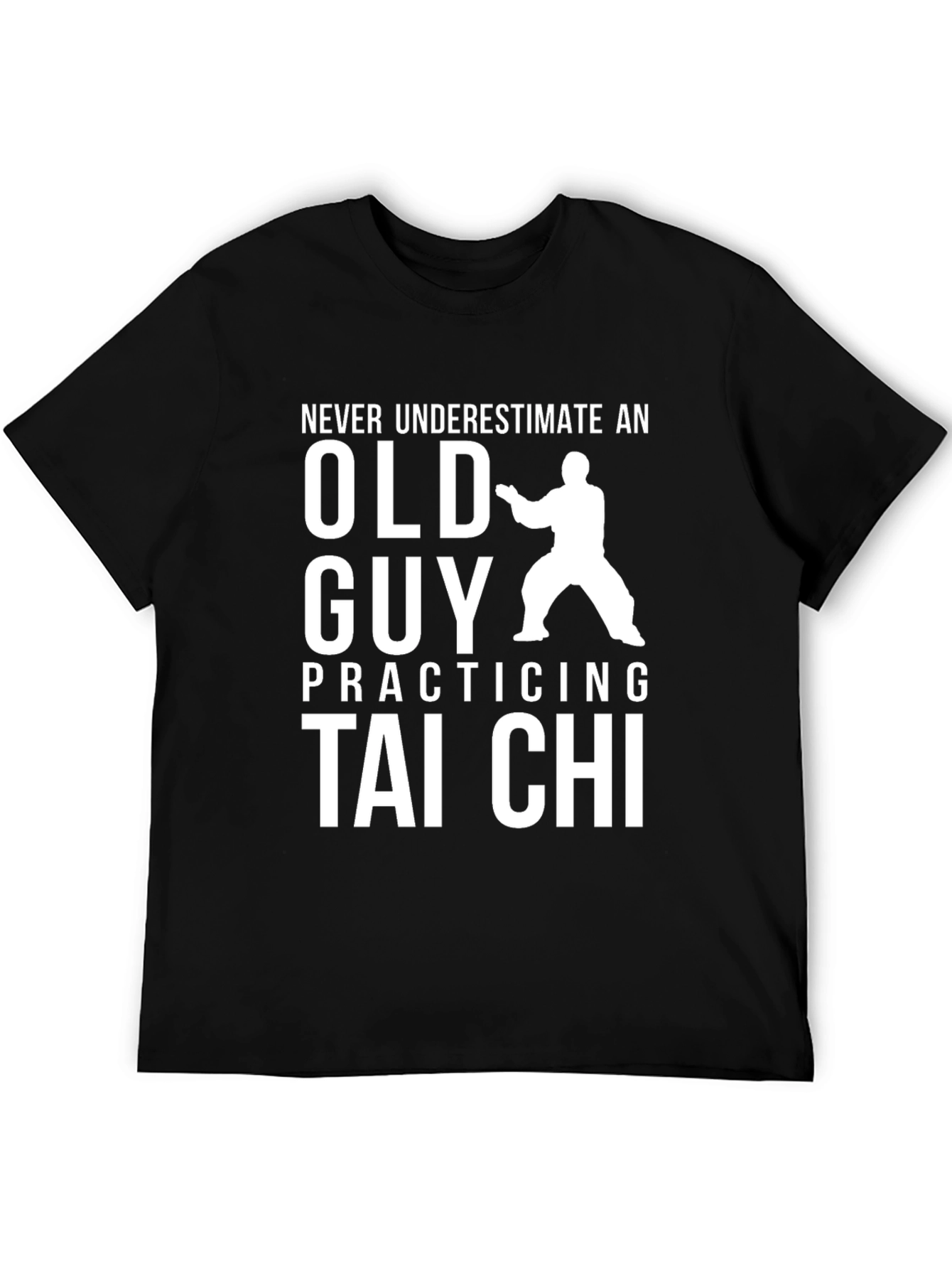 Black Never Underestimate Old Guy Tai Chi T-Shirt view 5