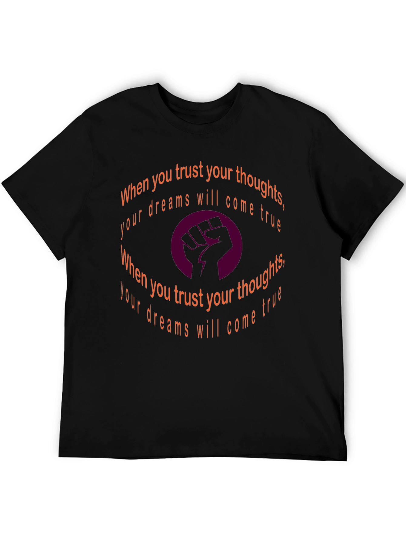 Black Trust Your Thoughts T-Shirt view 5