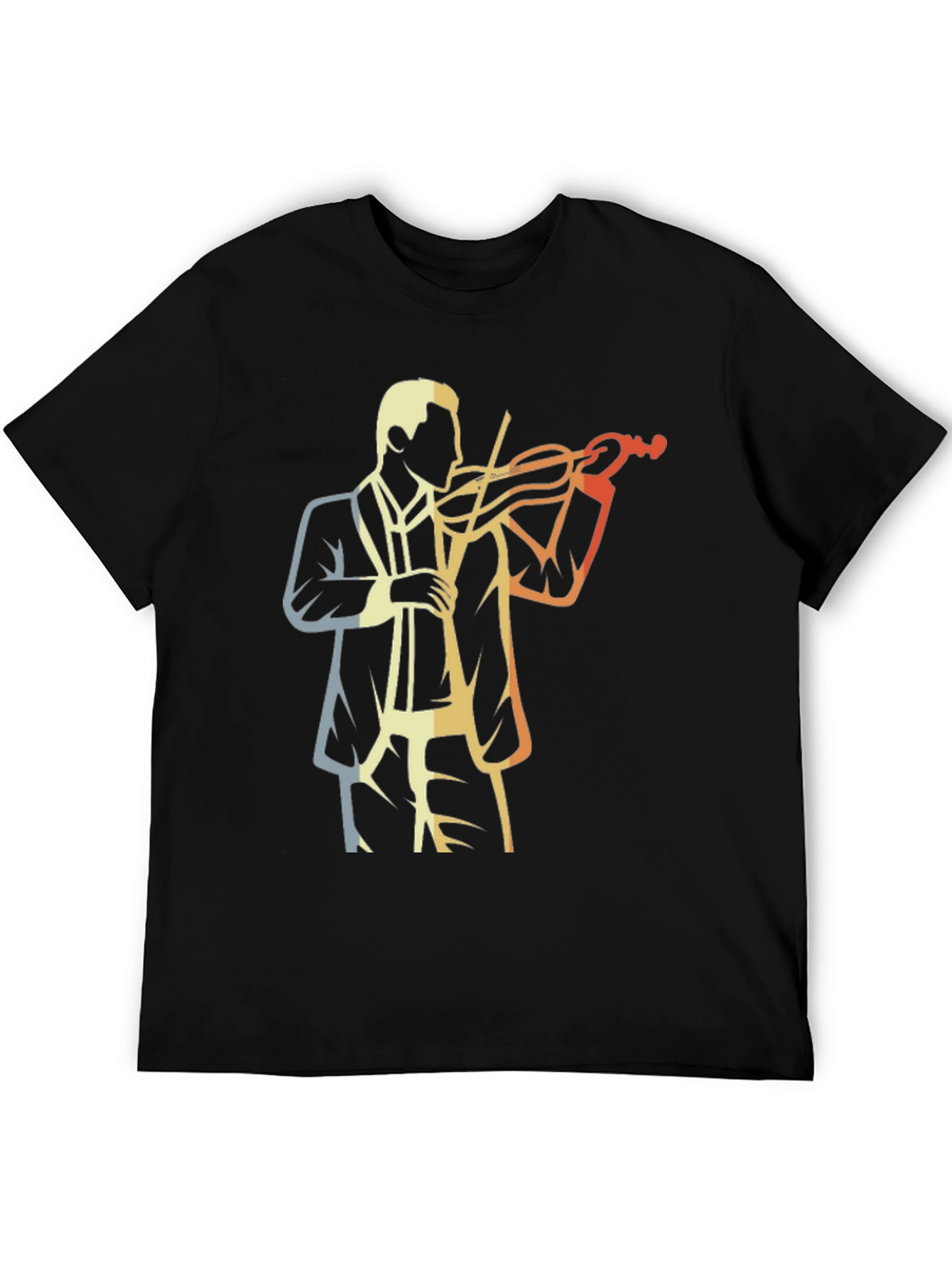 Black Retro Violinist Graphic Tee view 5
