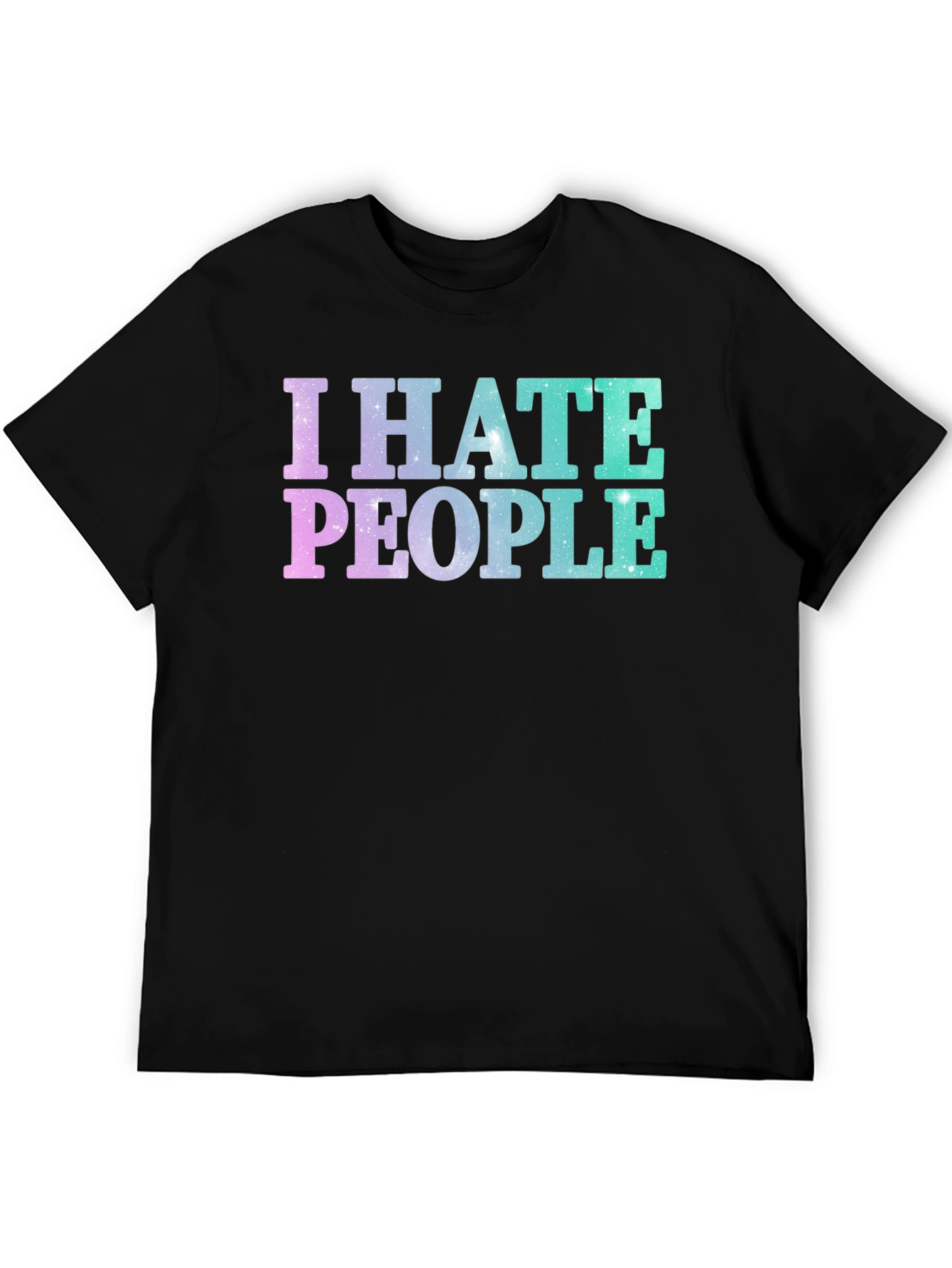 Black I Hate People Galaxy T-Shirt view 5
