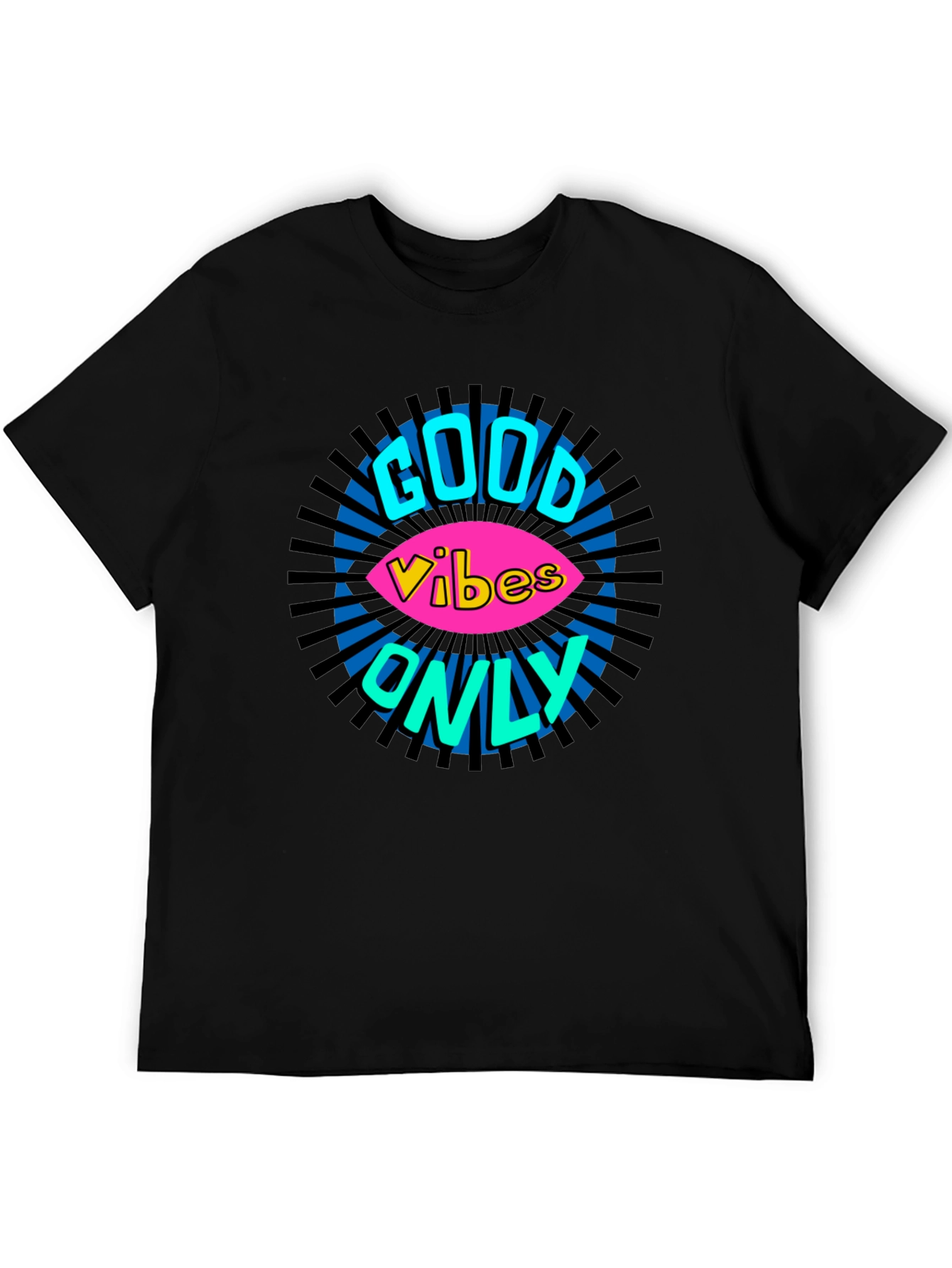 Black Good Vibes Only Graphic T-Shirt - Black view 5