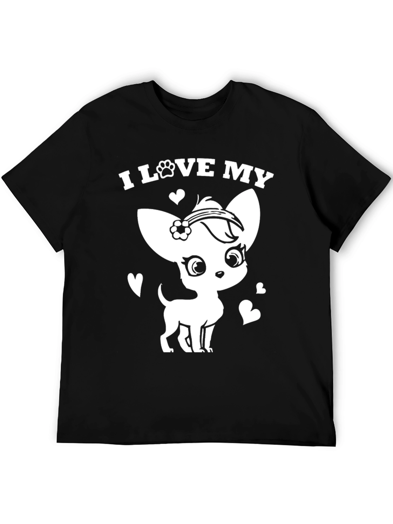 Black I Love My Chihuahua T-Shirt - Cute Dog Lover Tee view 5