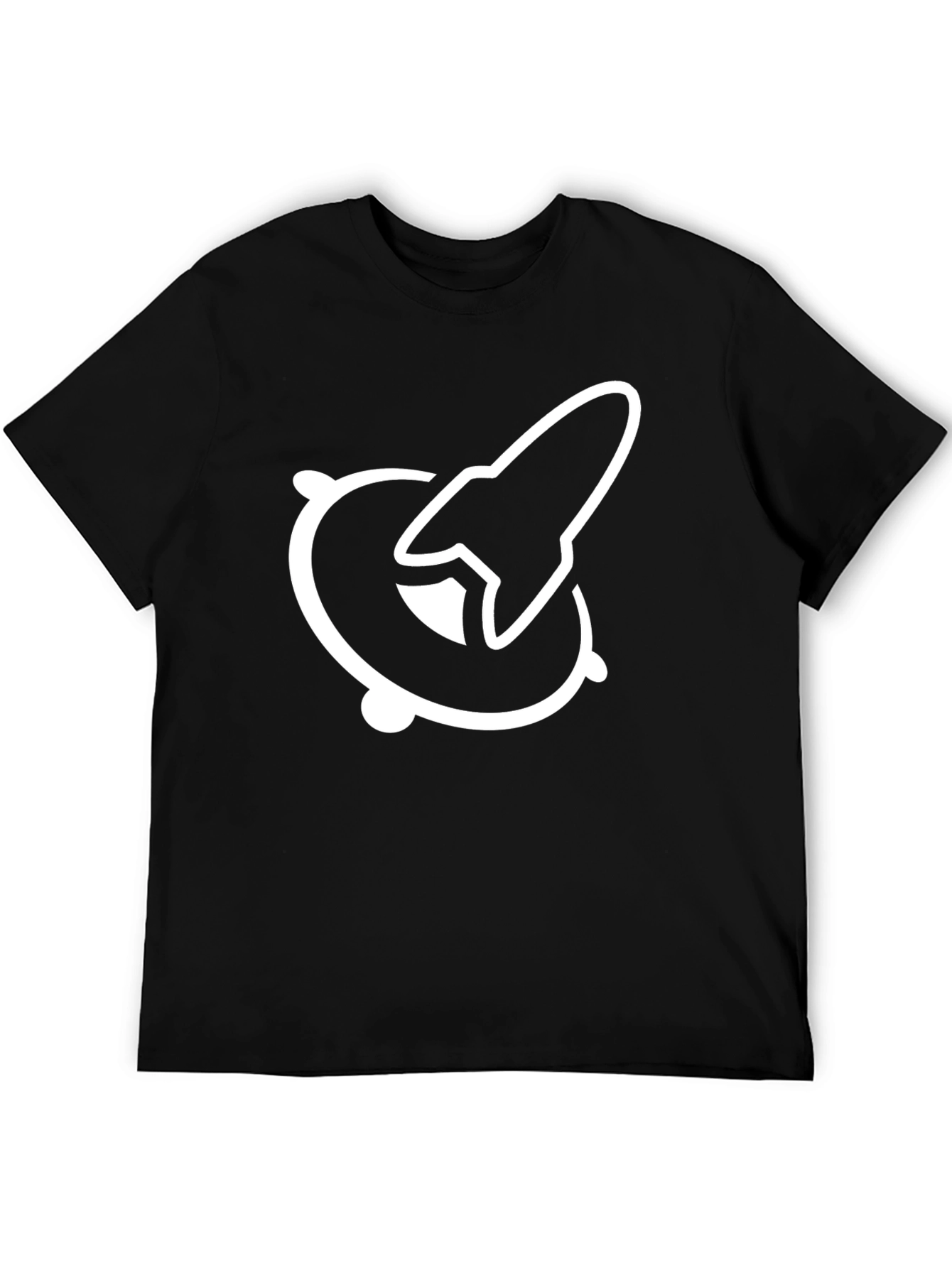Black Rocket Orbit Graphic Tee - Black Cotton T-Shirt view 5