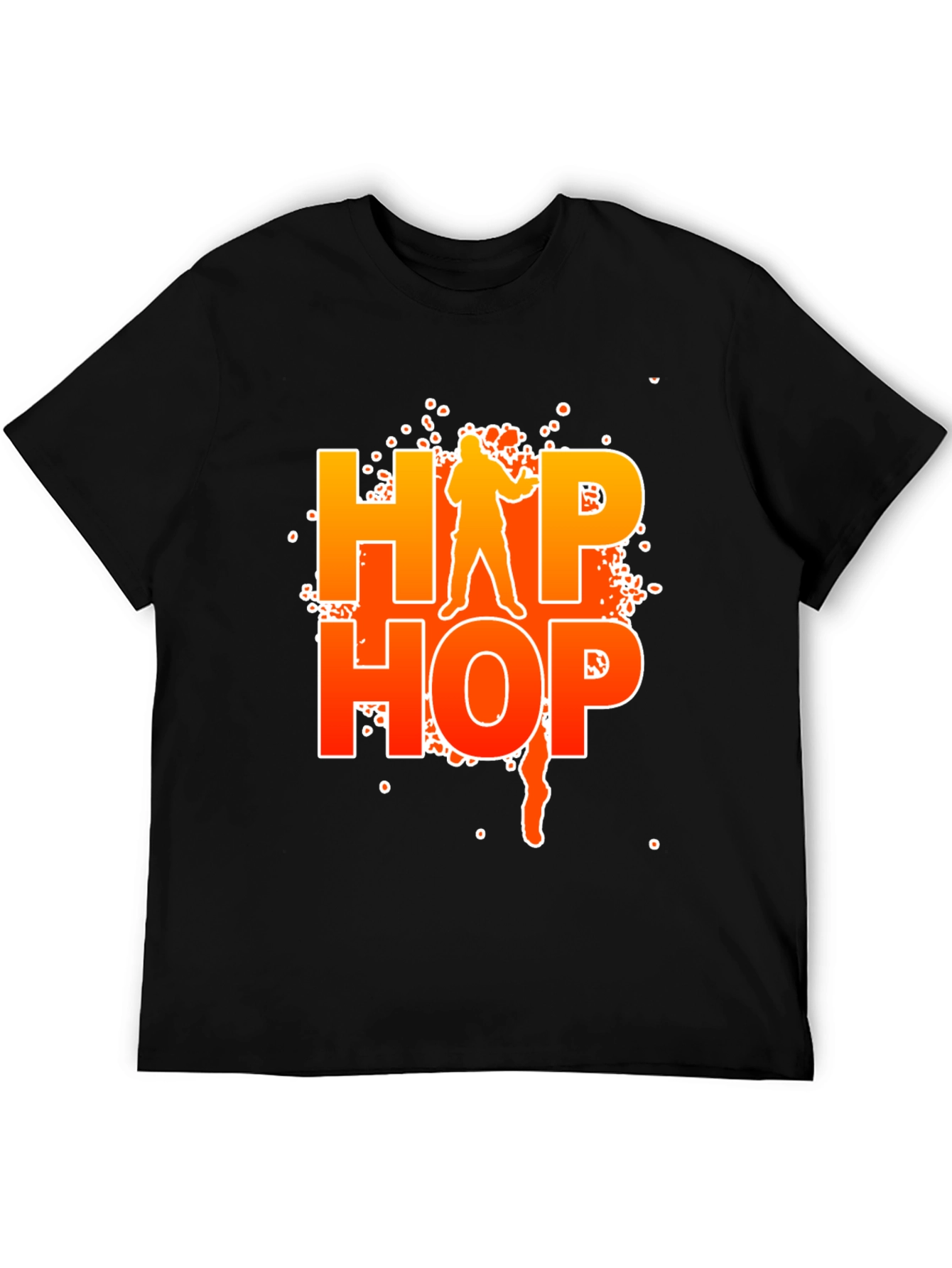 Black Hip Hop Graphic Black T-Shirt view 5