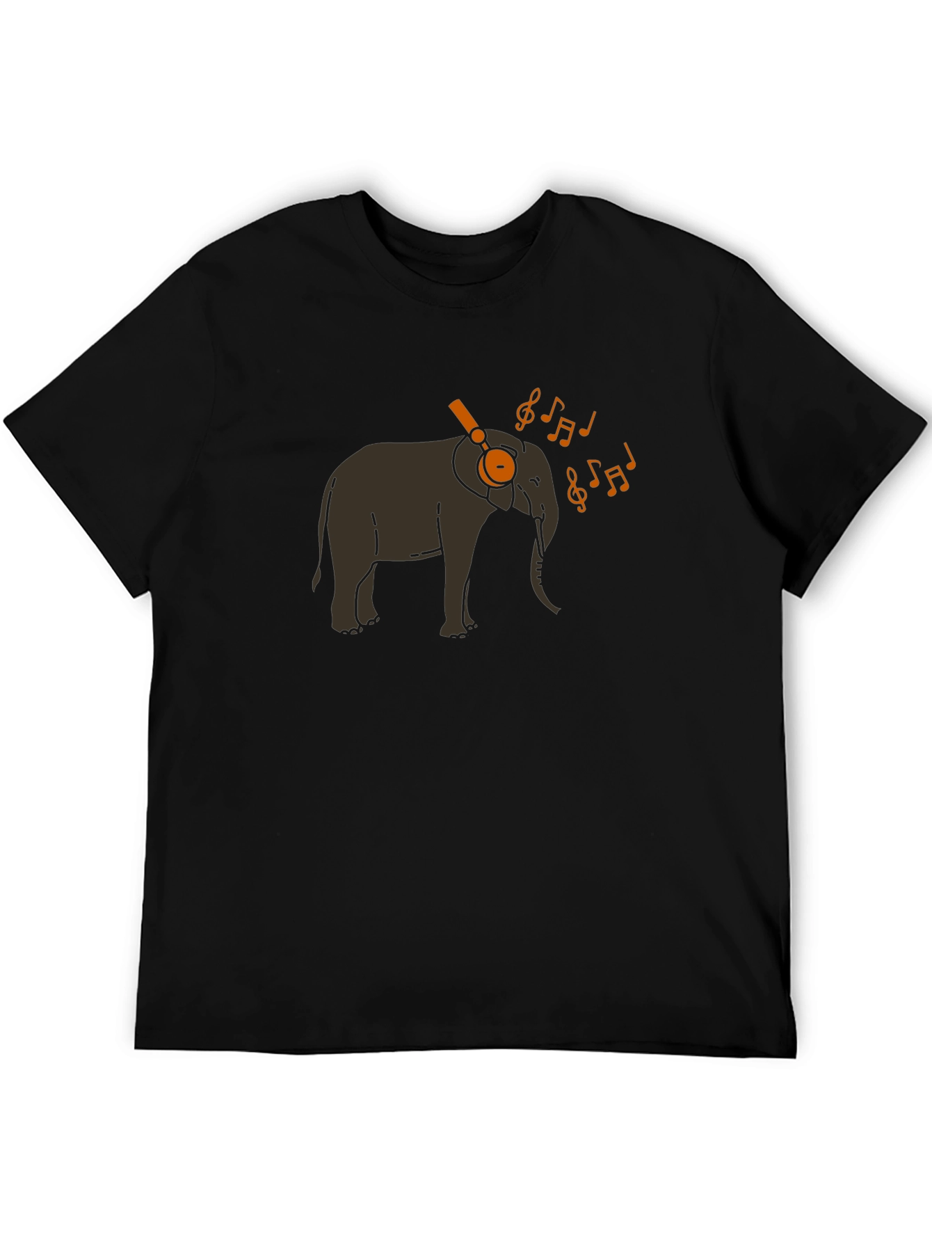 Black Musical Elephant Graphic T-Shirt - Cool Animal Tee view 5