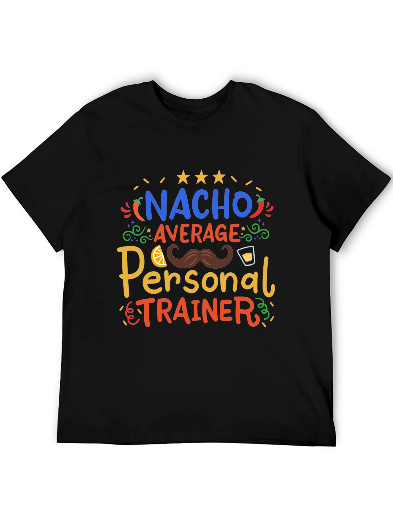 Black Nacho Average Personal Trainer T-Shirt view 5