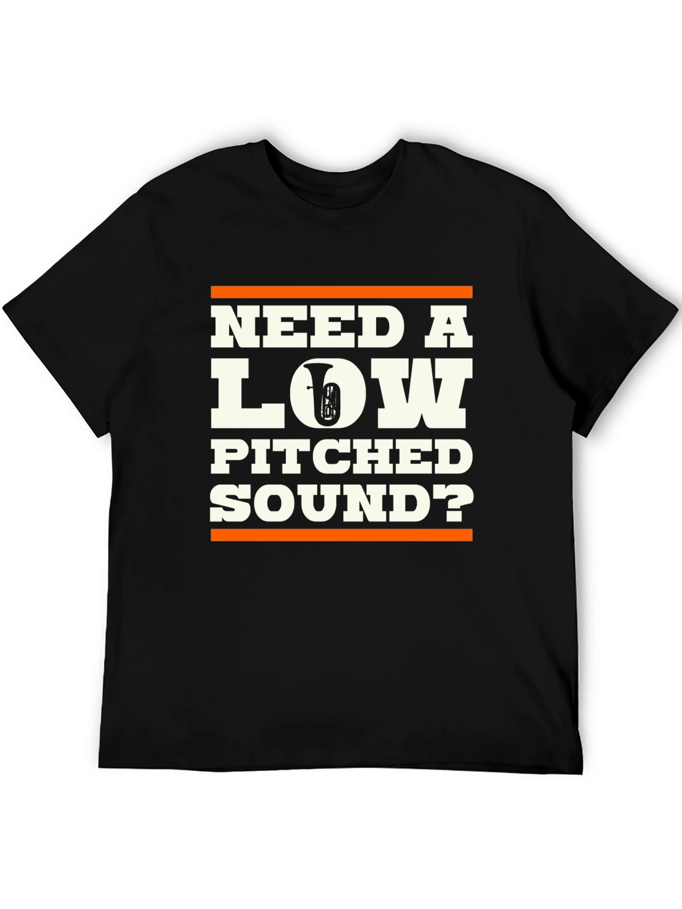Black Need a Low Pitched Sound? Tuba Graphic T-Shirt view 5