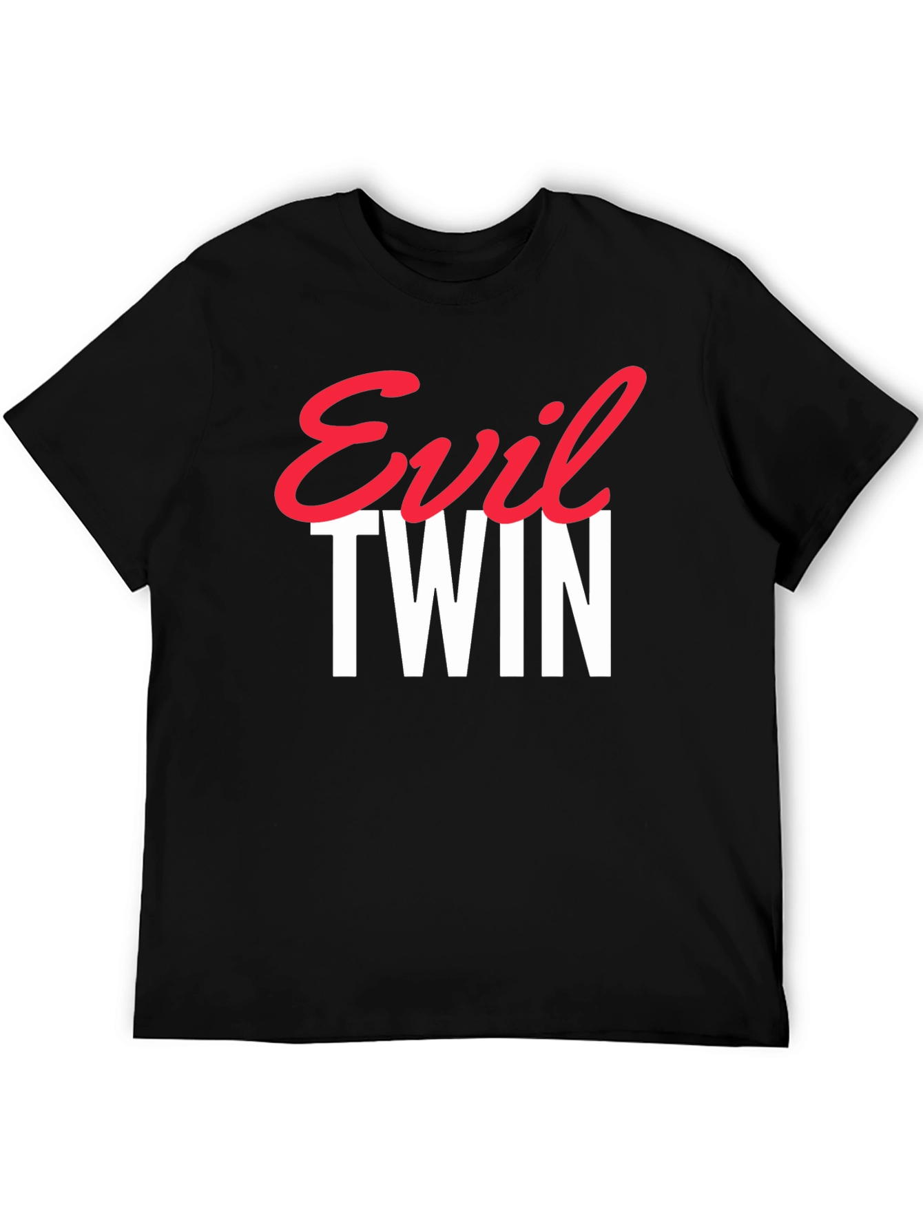 Black Evil Twin Graphic Tee - Trendy Statement T-Shirt view 5