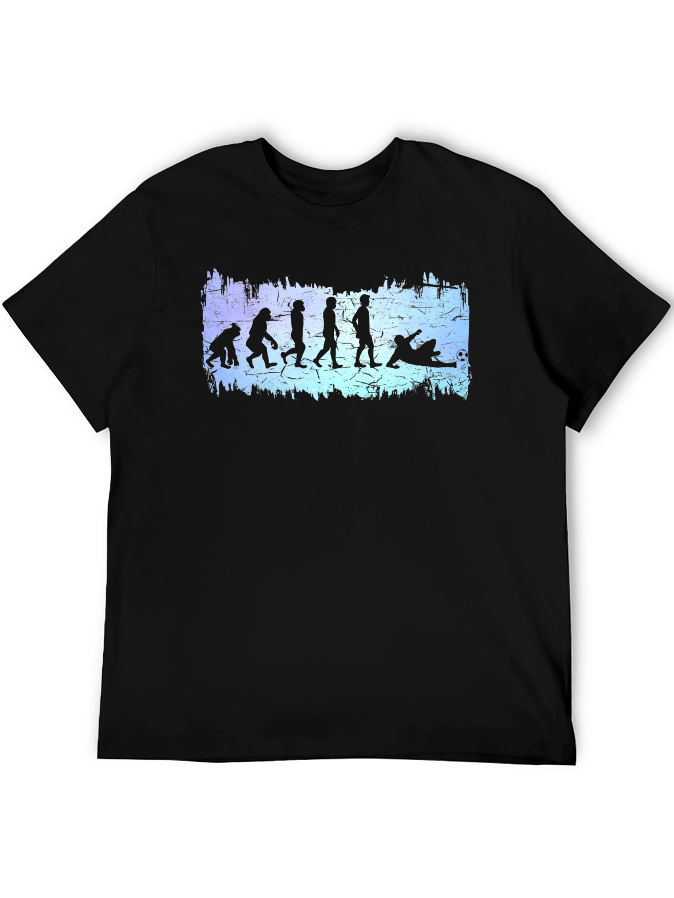 Black Soccer Evolution Graphic Tee - Black Cotton T-Shirt view 5