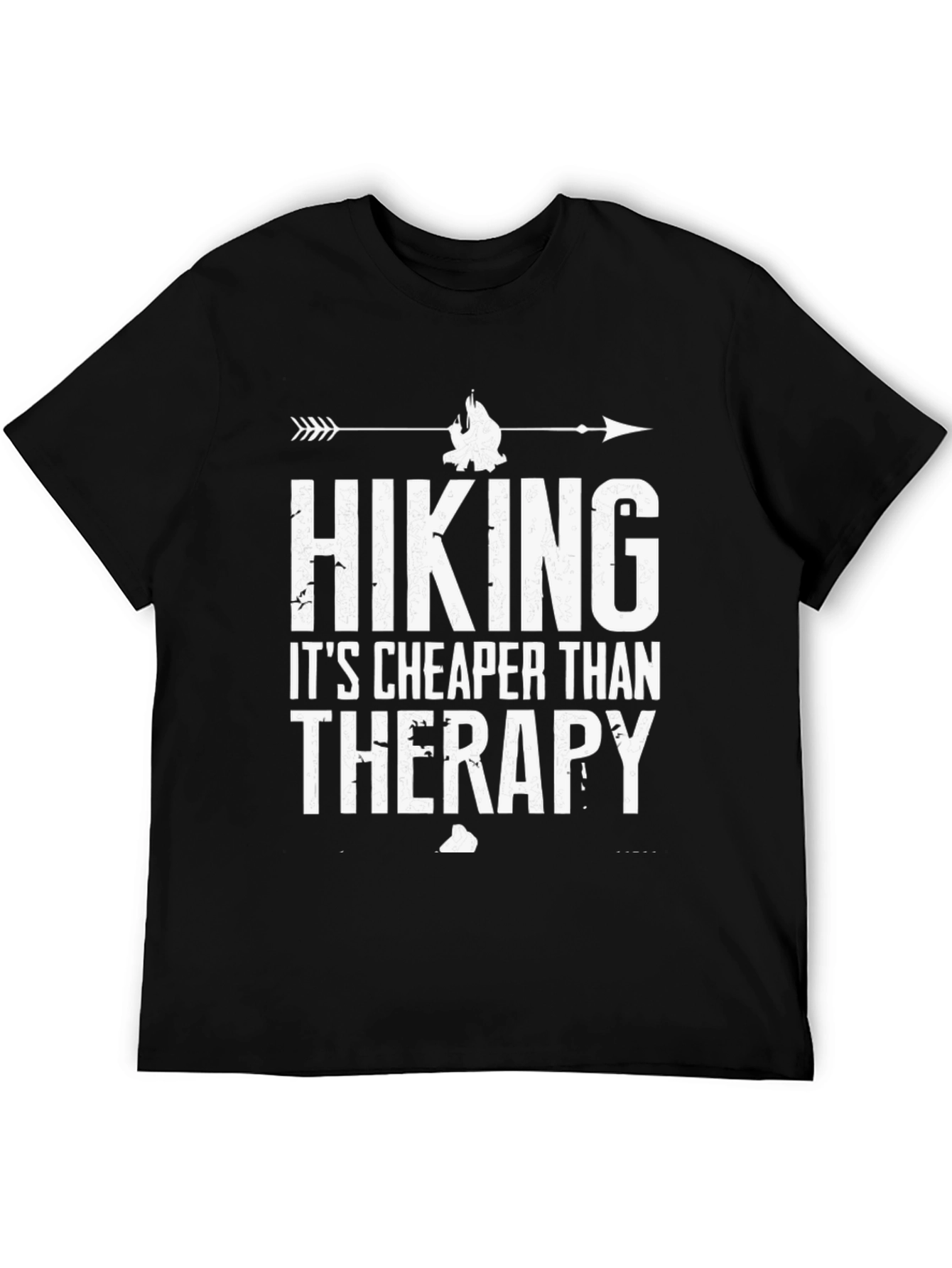 Black Hiking Cheaper Than Therapy Graphic Tee view 5