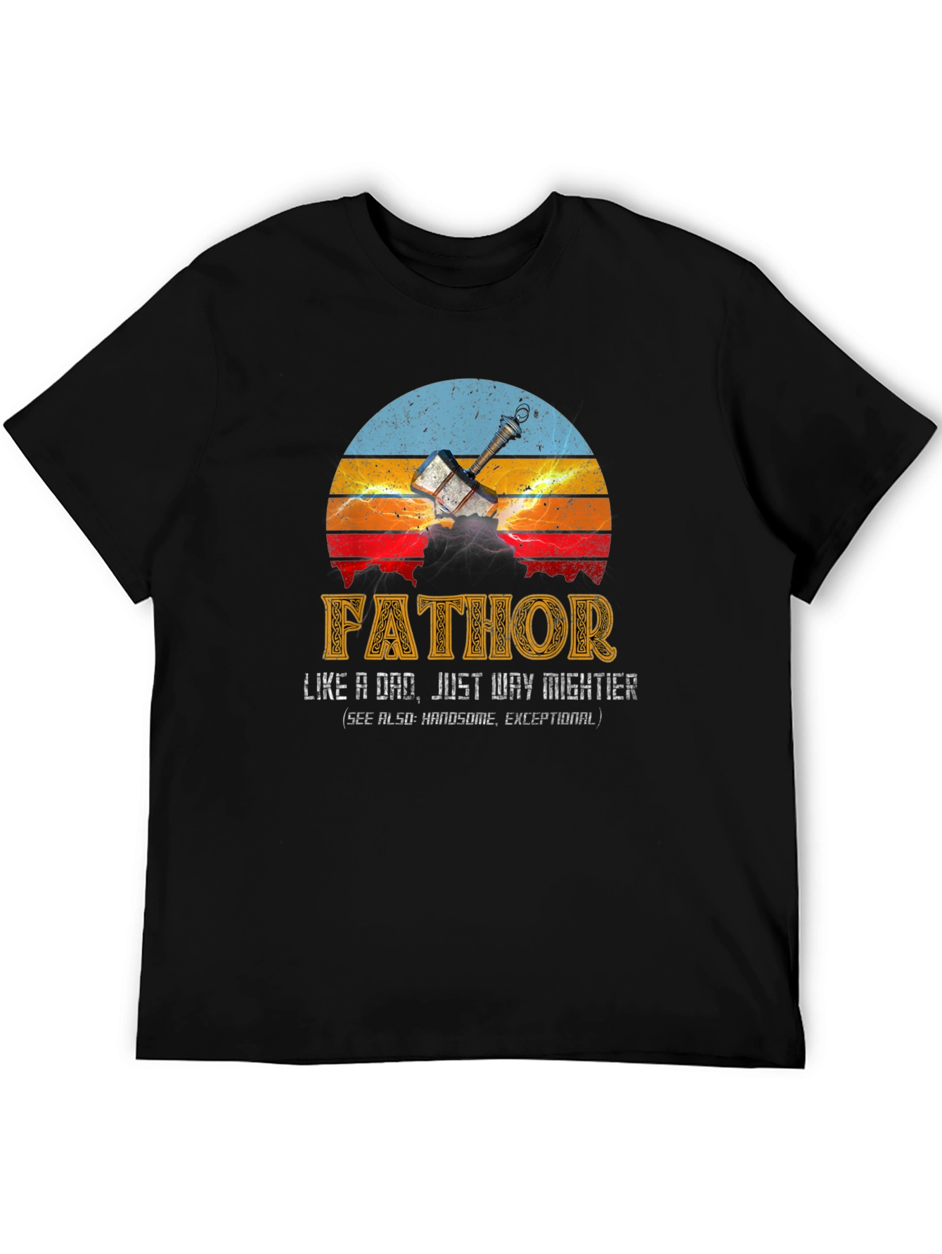 Black Fathor Like a Dad T-Shirt view 5