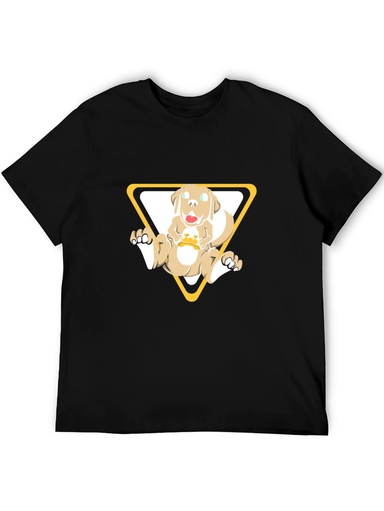 Black Dog in Triangle Graphic Tee - Black view 5