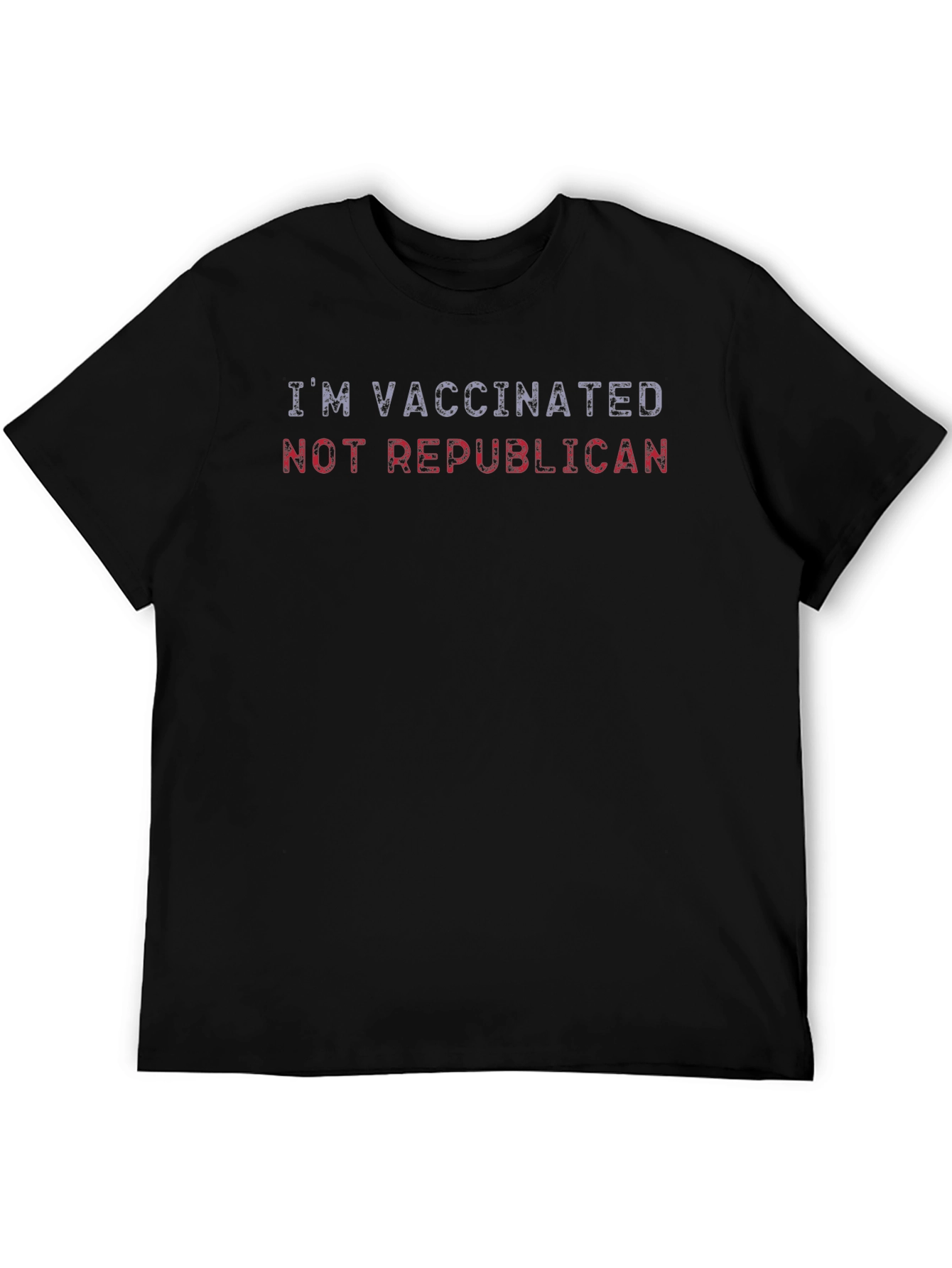 Black Vaccinated Not Republican Graphic Tee view 5
