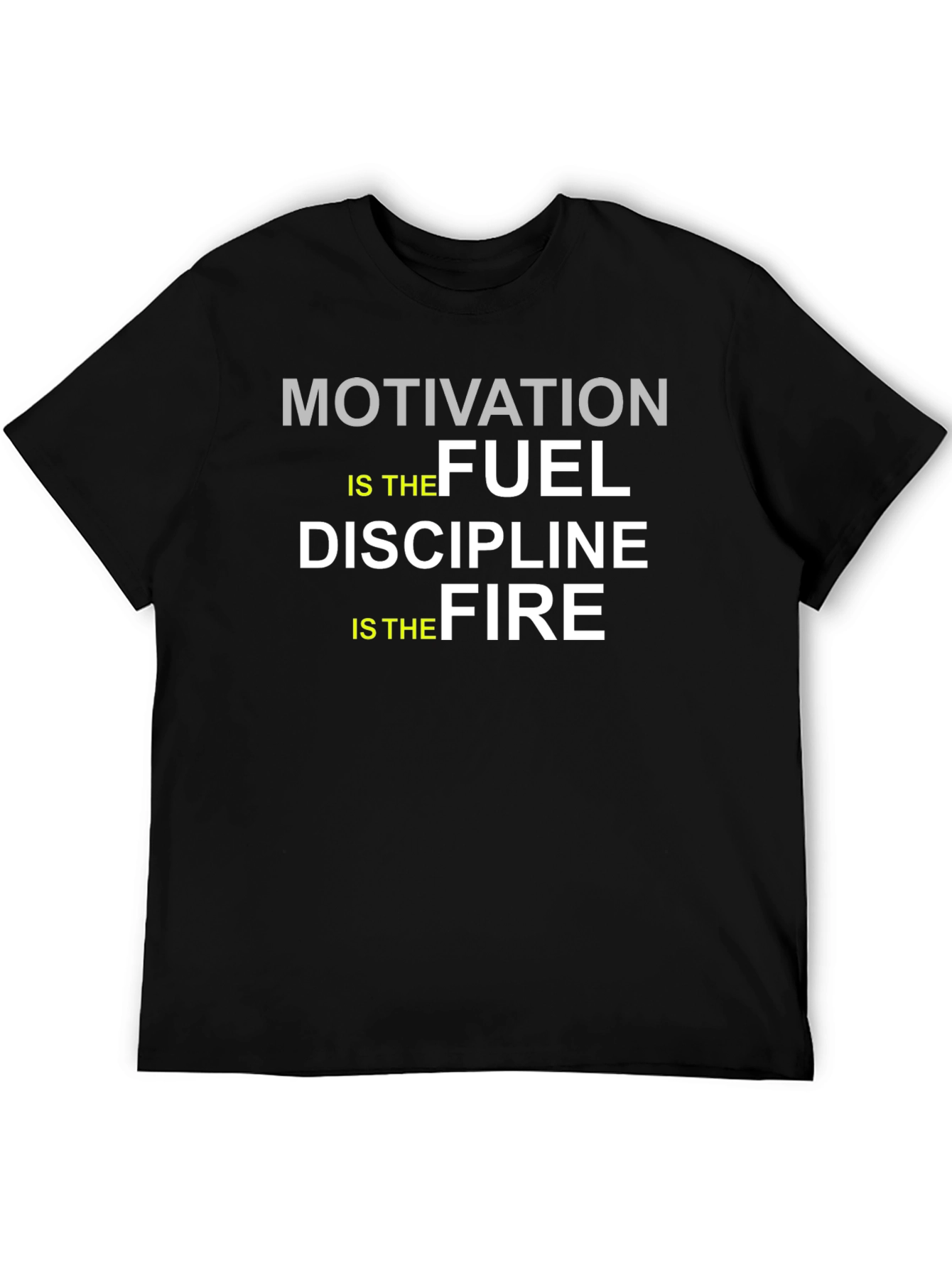 Black Motivation Fuel Discipline Fire T-Shirt view 5
