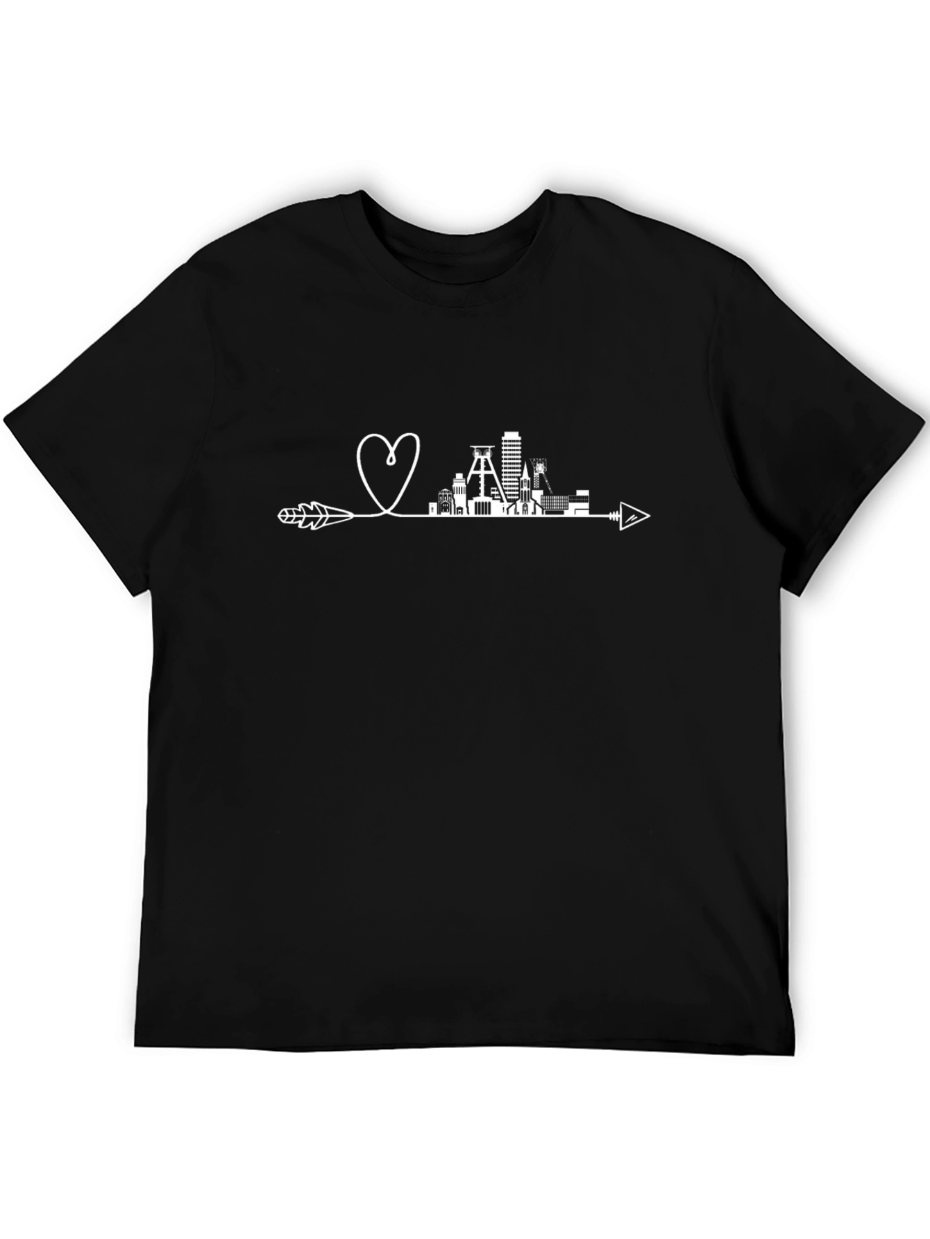 Black Coal Mine Heart Arrow T-Shirt - Black view 5