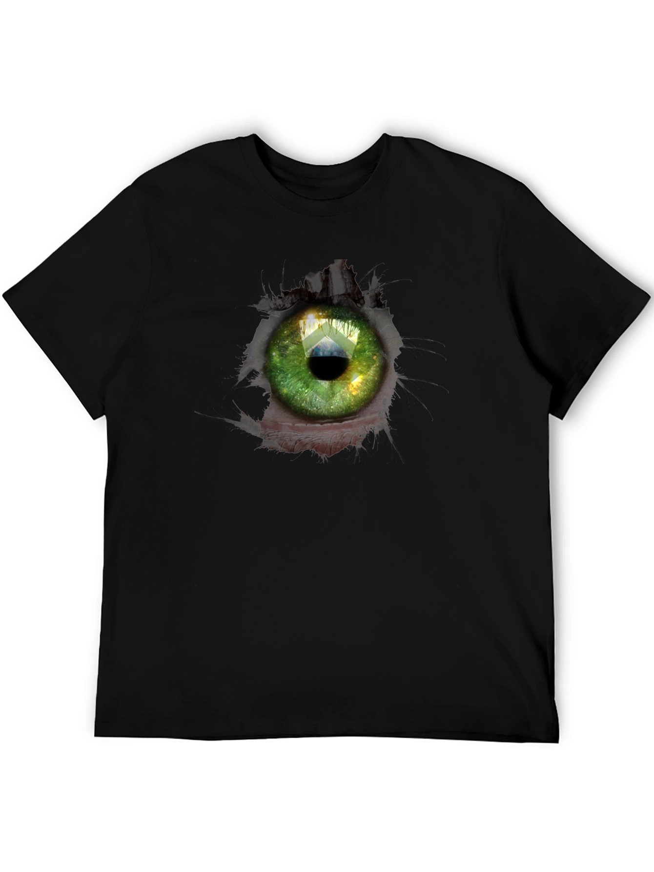 Black Surreal Eye Graphic Black T-Shirt view 5