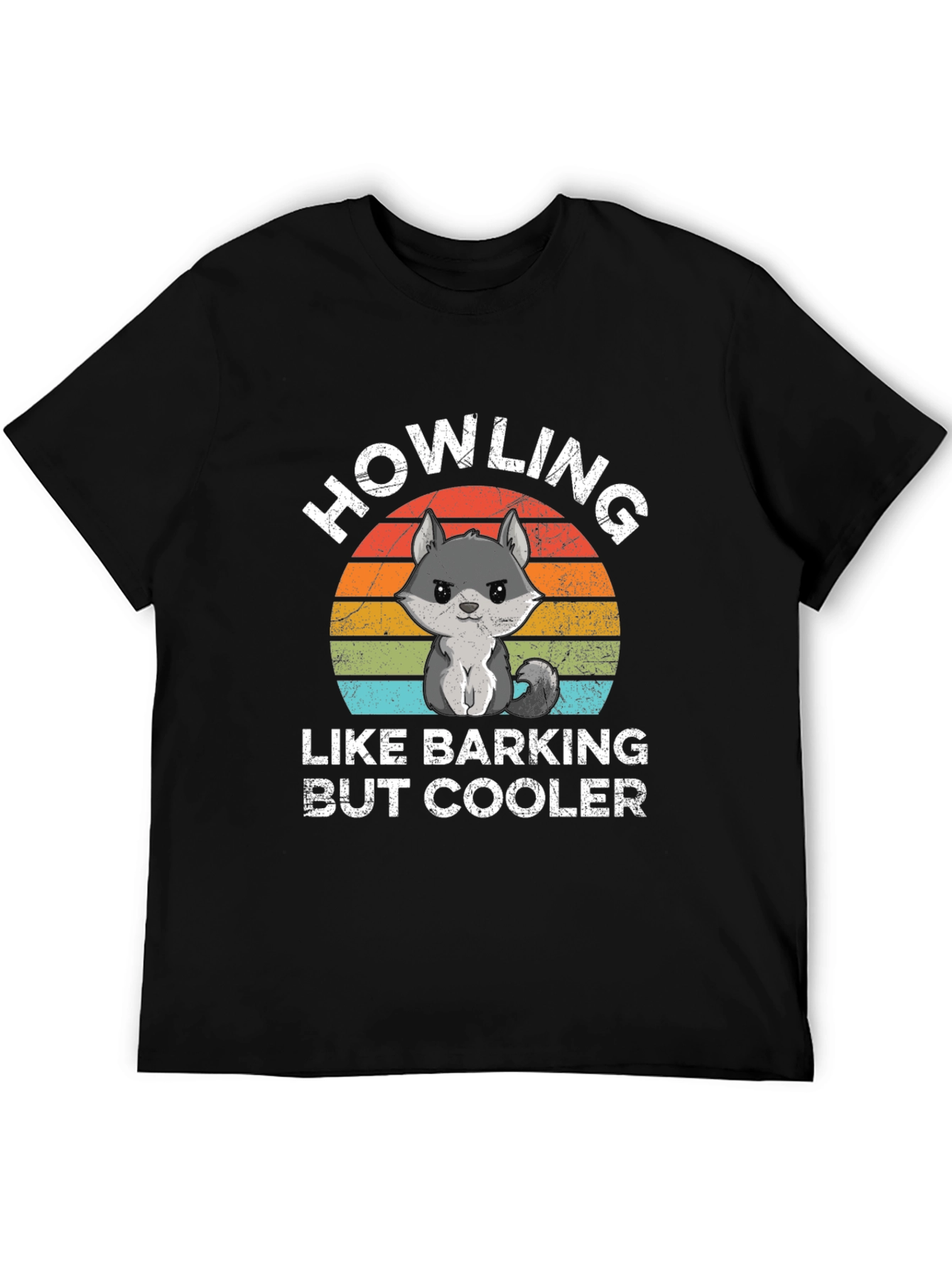 Black Howling Like Barking But Cooler T-Shirt view 5