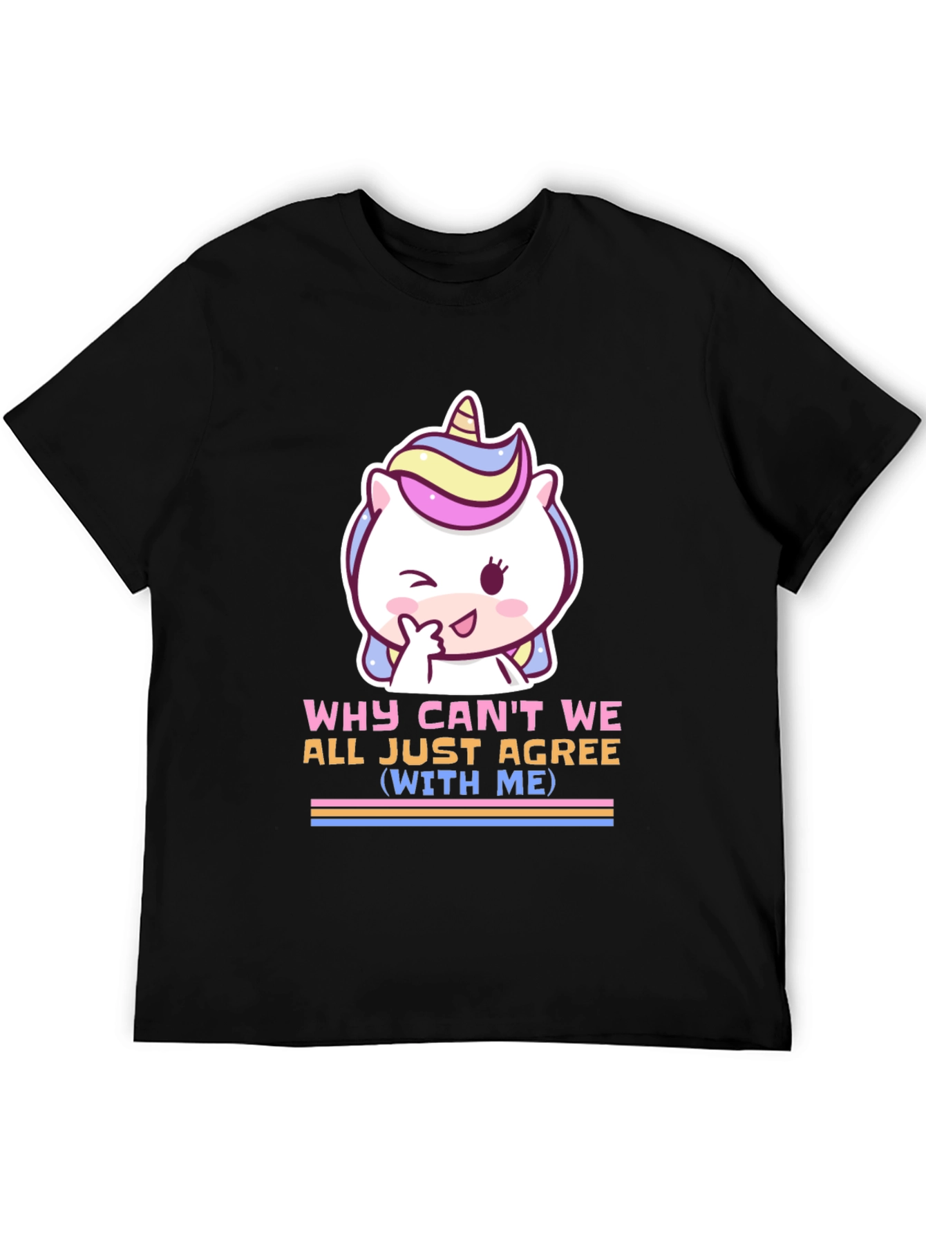 Black Unicorn T-Shirt - Why Can't We All Just Agree (With Me) view 5