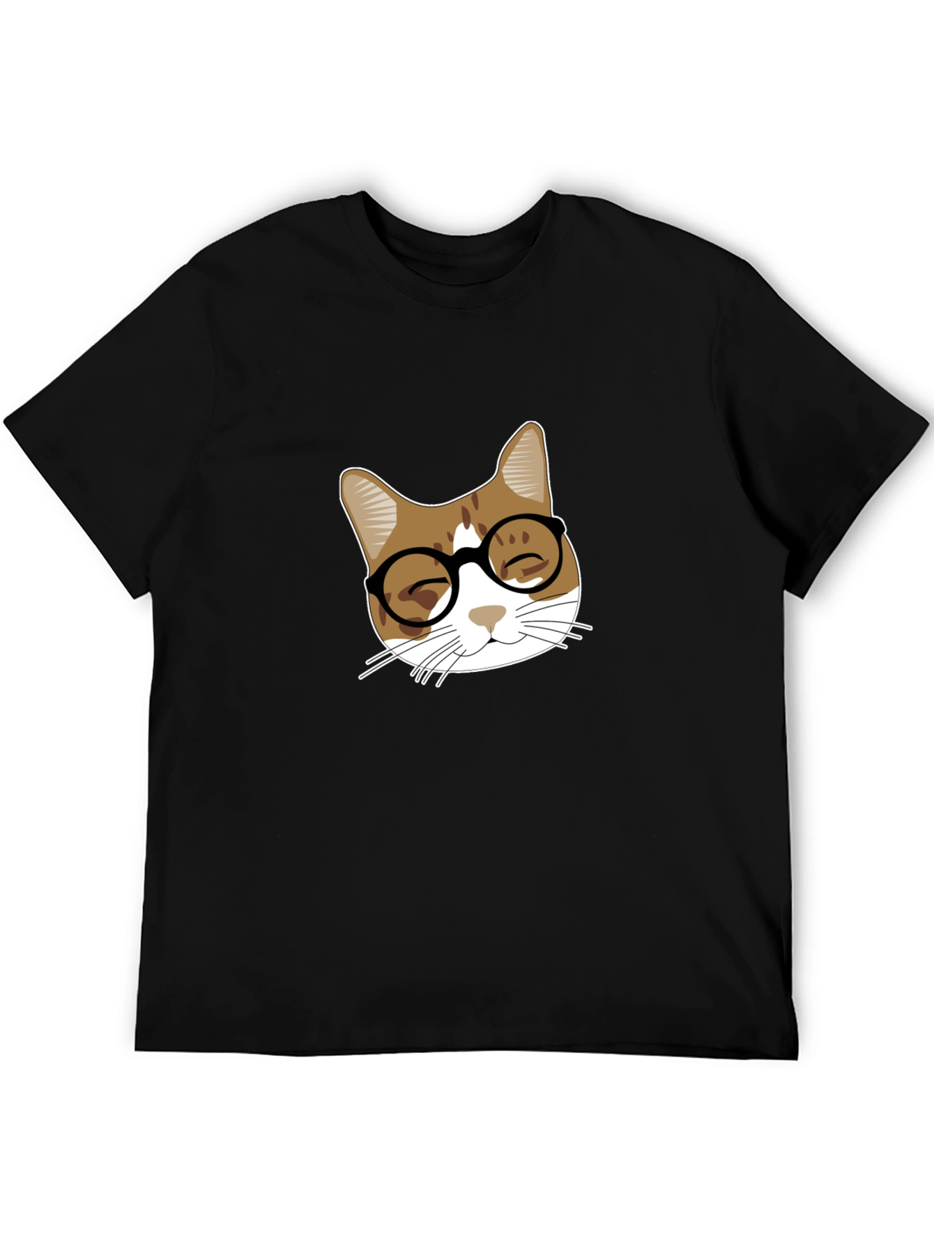 Black Cool Cat Tee - Black Cotton Blend T-Shirt view 5