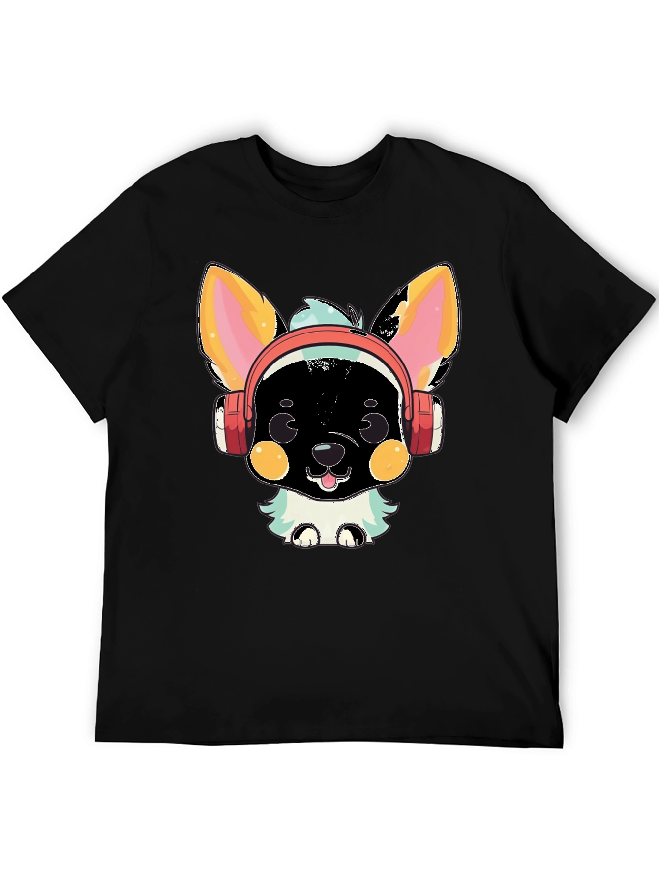 Black Cool Canine Beats T-Shirt view 5