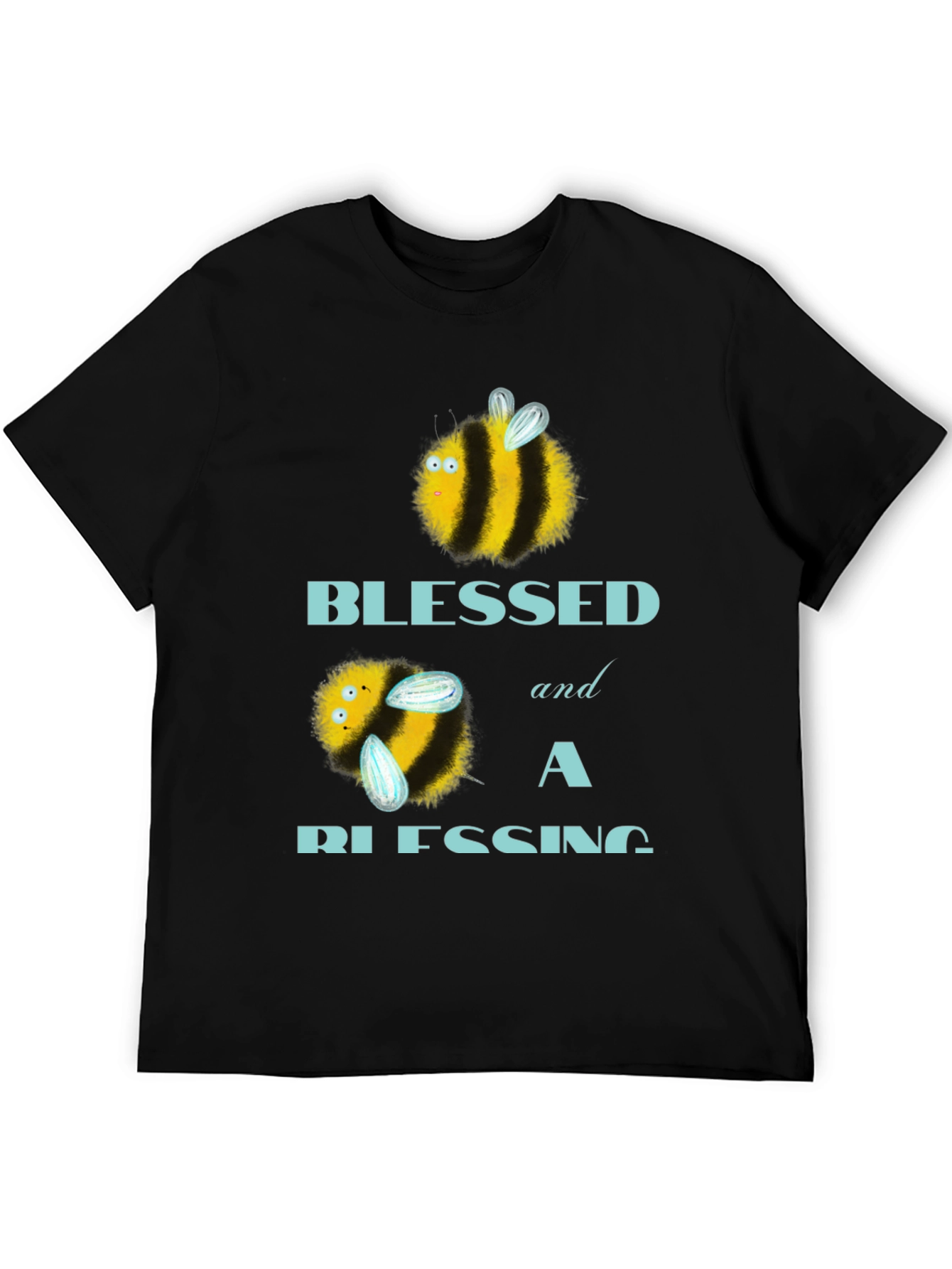 Black Blessed Bee T-Shirt - Cute Graphic Tee view 5