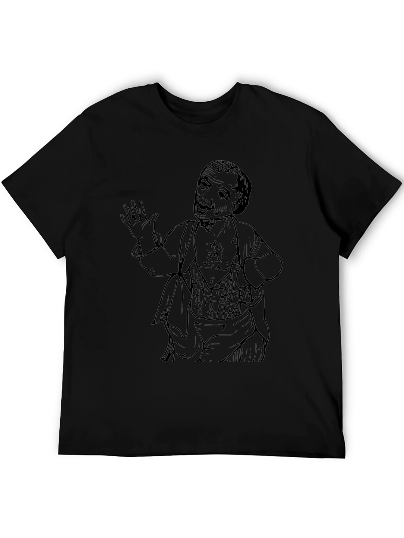Black Vintage Graphic Tee - Comedian Sketch Black T-Shirt view 5