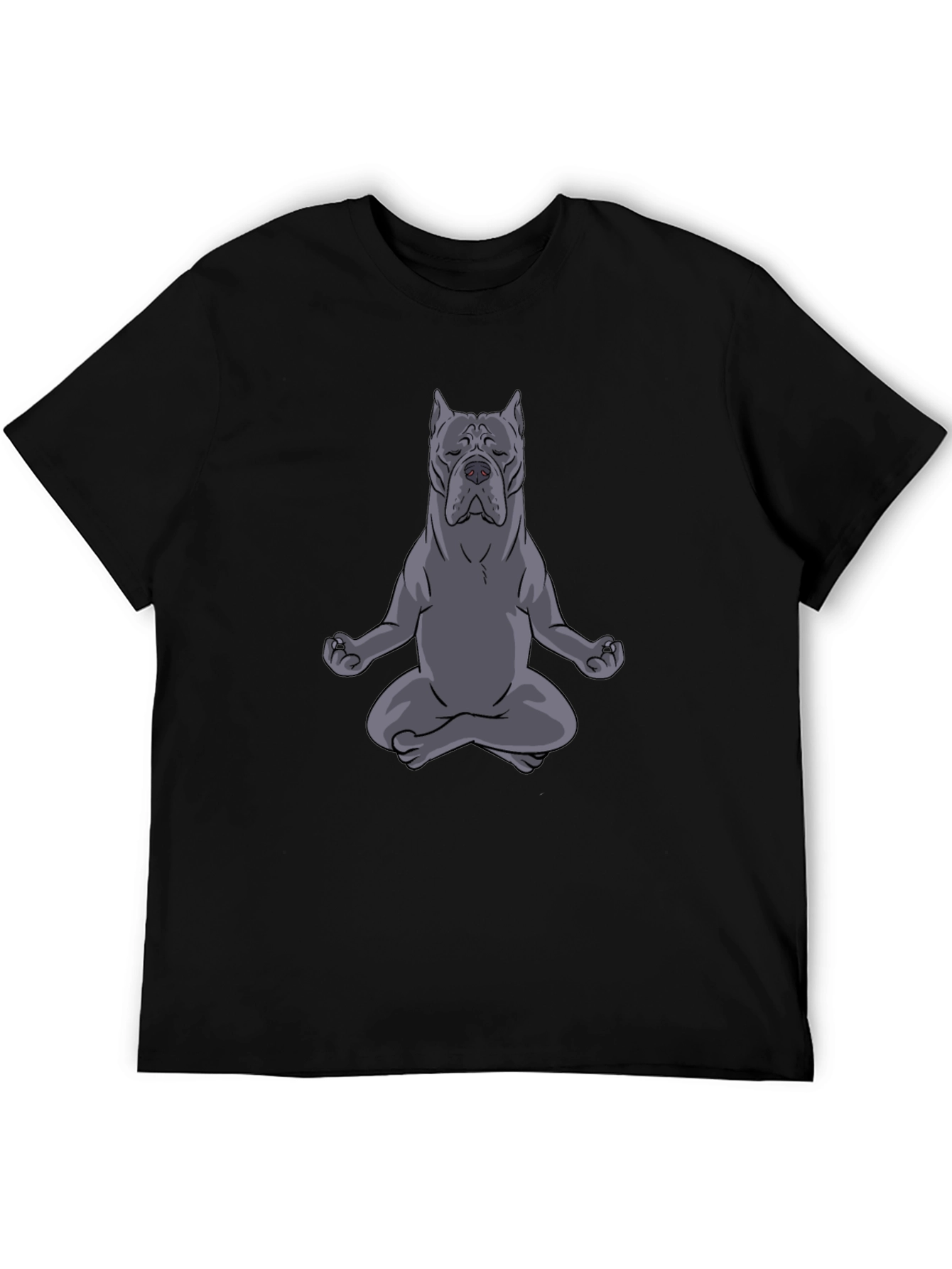 Black Zen Dog T-Shirt - Meditating Canine Graphic Tee view 5