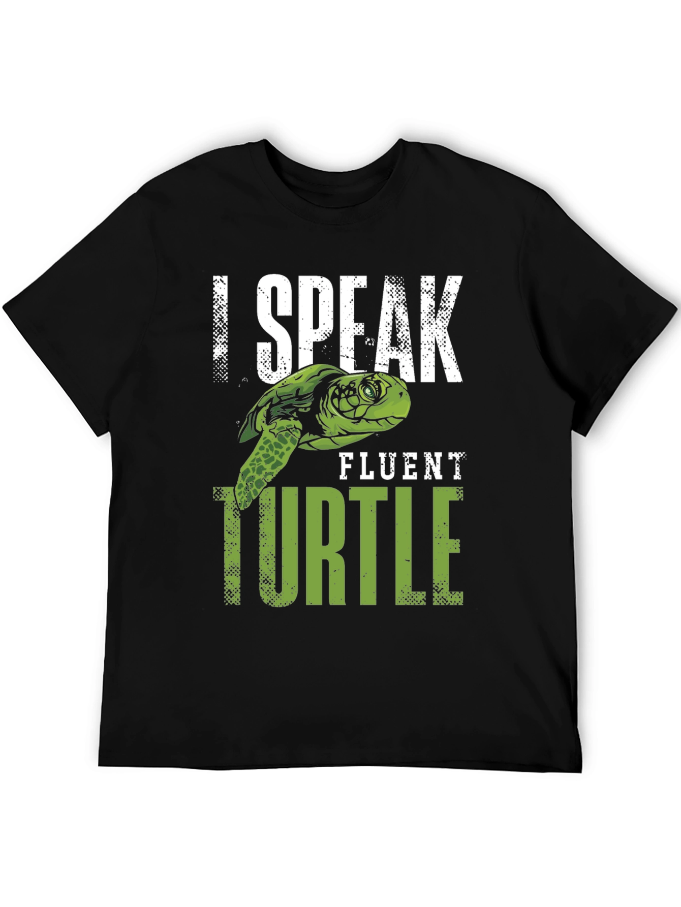 Black I Speak Fluent Turtle Graphic T-Shirt view 5