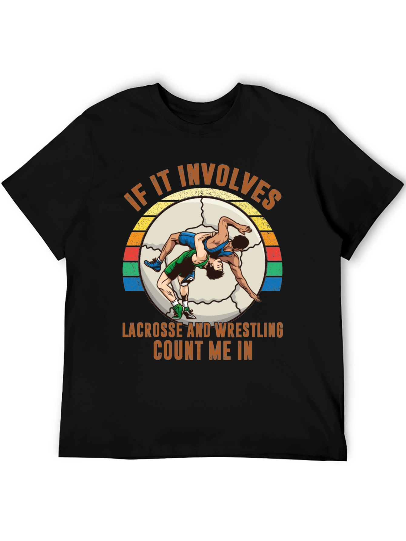 Black Lacrosse Wrestling T-Shirt - Count Me In! view 5